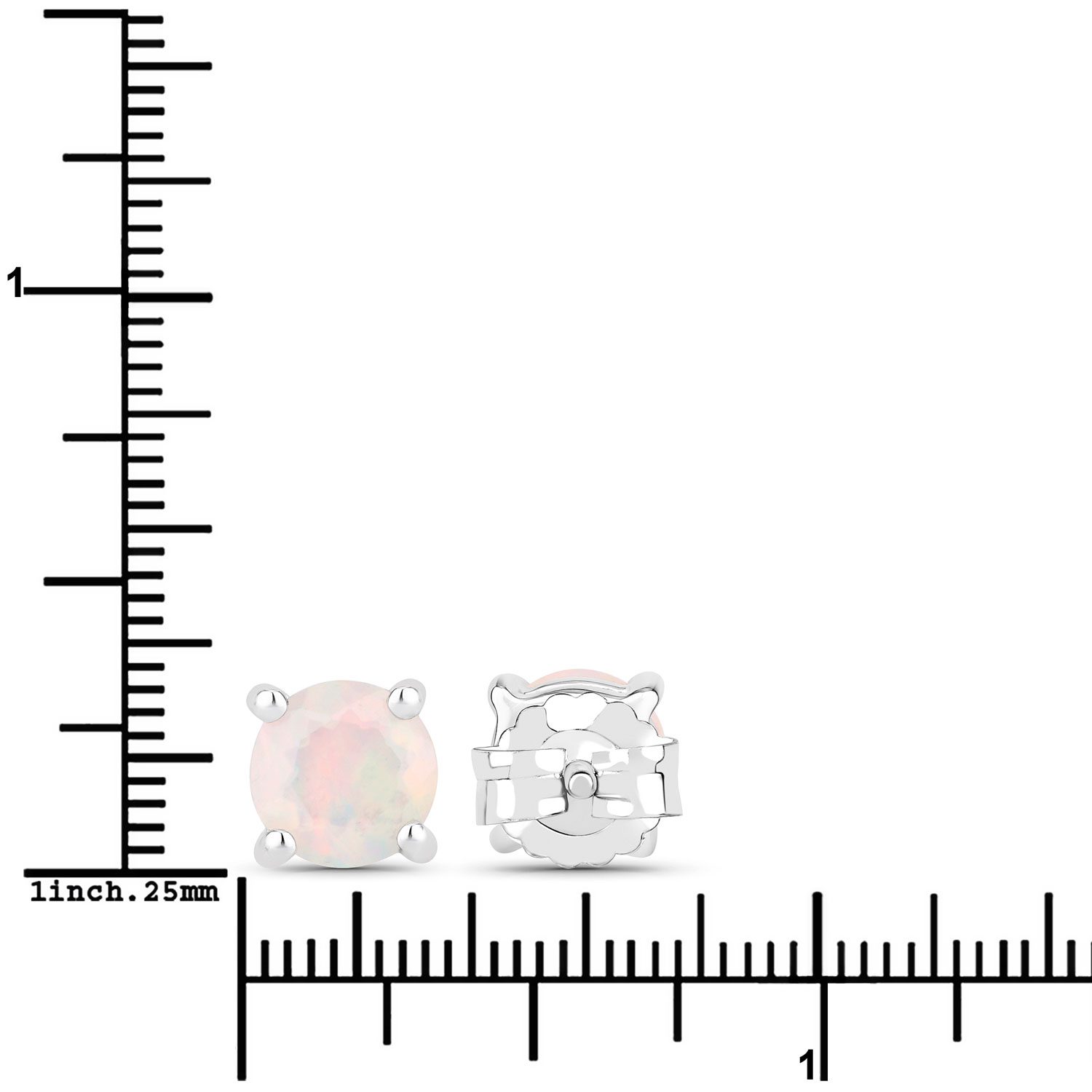 1.00 Carat Ethiopian Opal .925 Sterling Silver Earrings