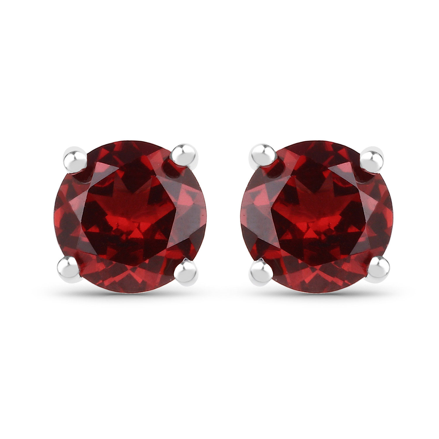 2.00 Carat Genuine Garnet .925 Sterling Silver Earrings