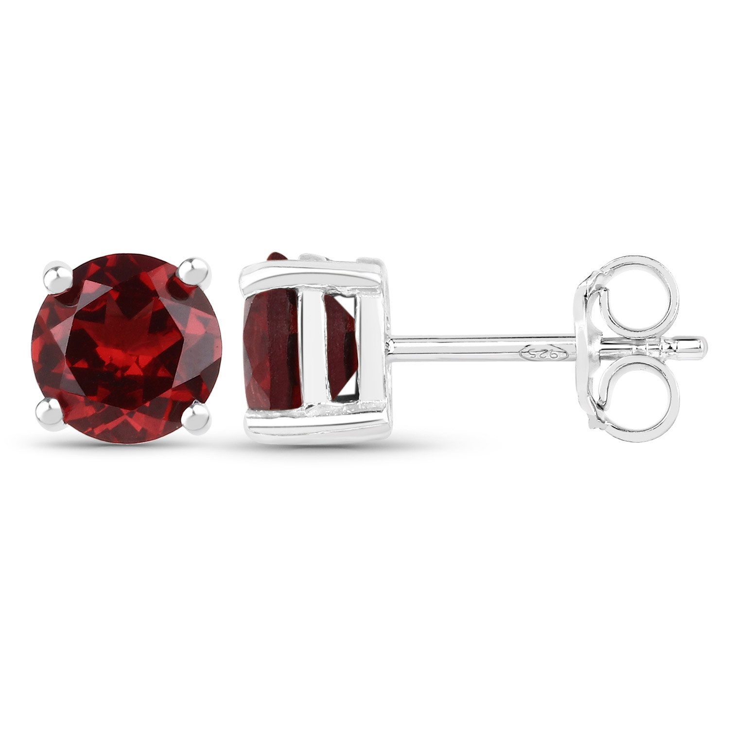 2.00 Carat Genuine Garnet .925 Sterling Silver Earrings