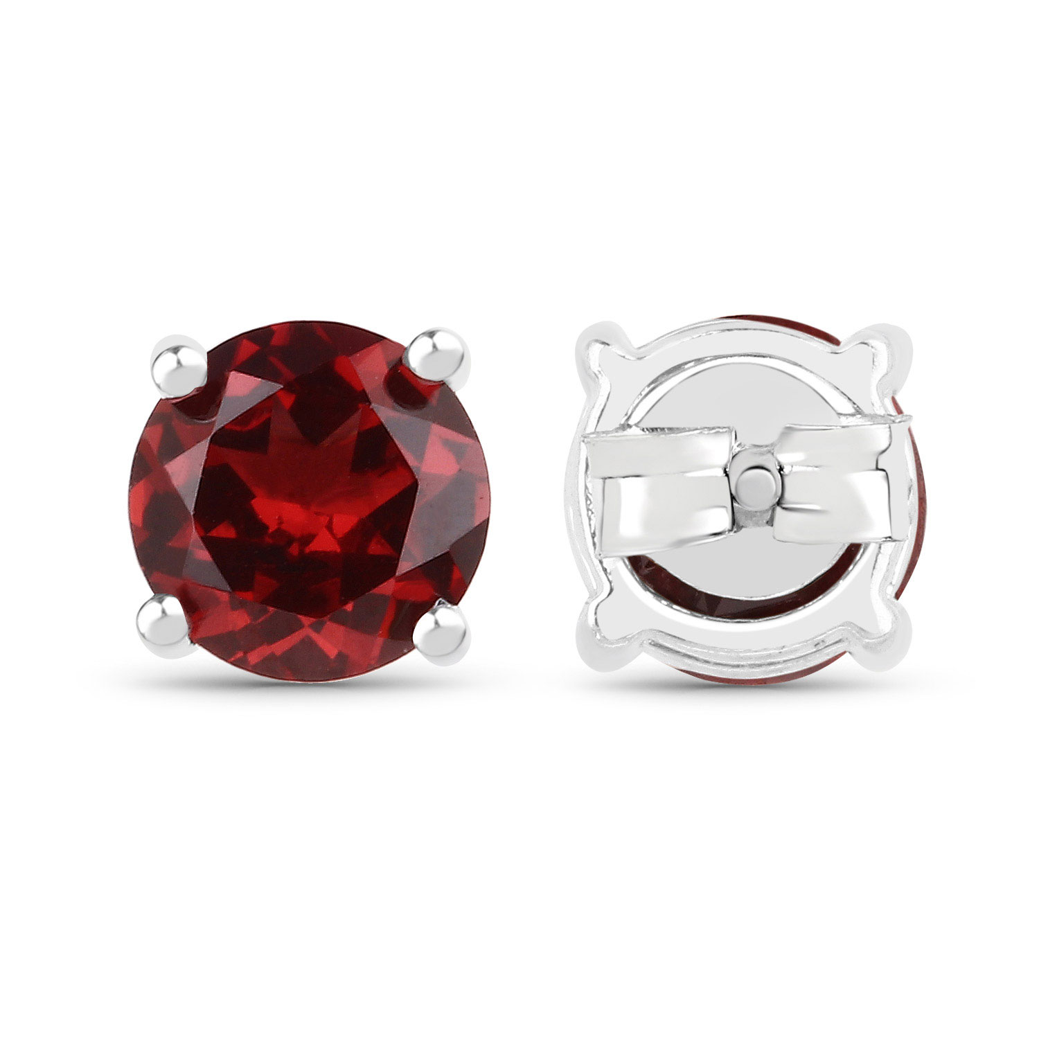 2.00 Carat Genuine Garnet .925 Sterling Silver Earrings