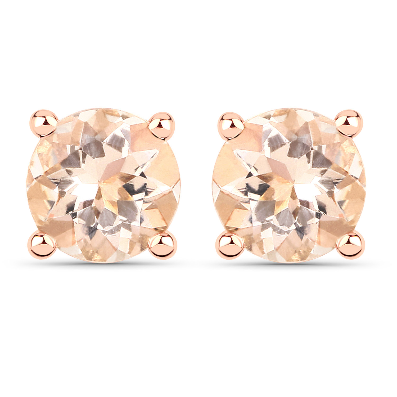 1.40 Carat Genuine Morganite .925 Sterling Silver Earrings