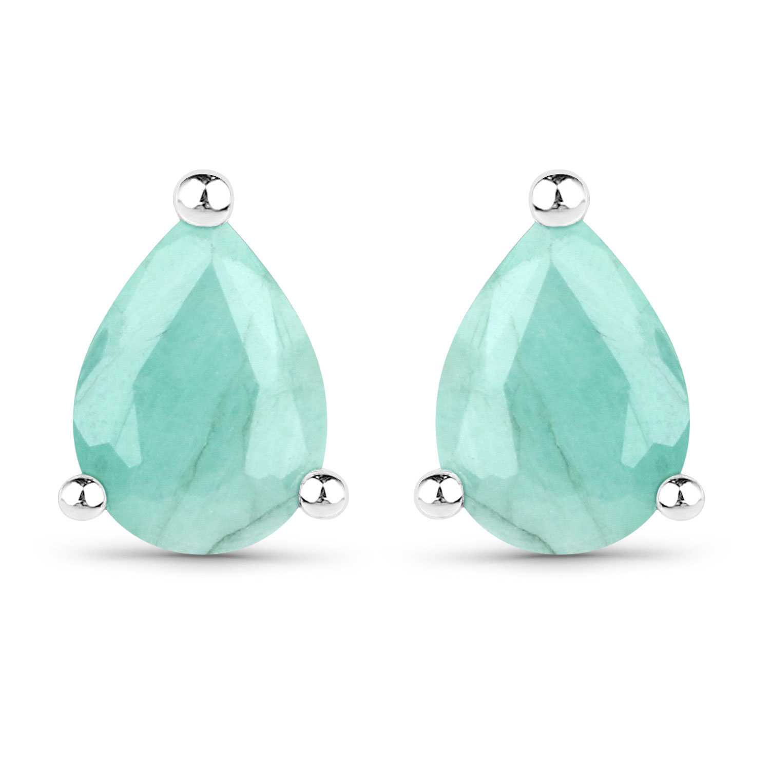 1.24 Carat Genuine Emerald .925 Sterling Silver Earrings