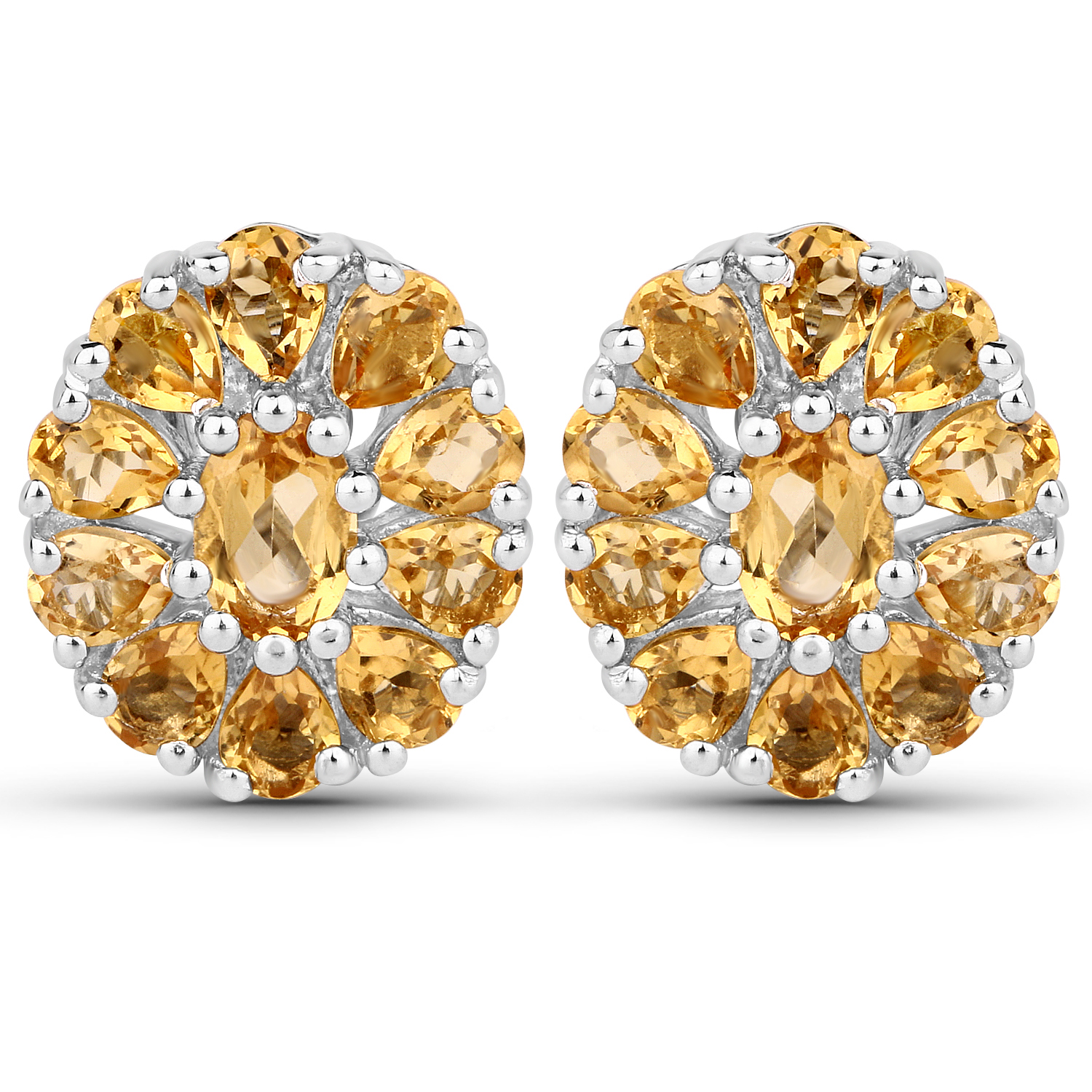 4.06 Carat Genuine Citrine .925 Sterling Silver Earrings