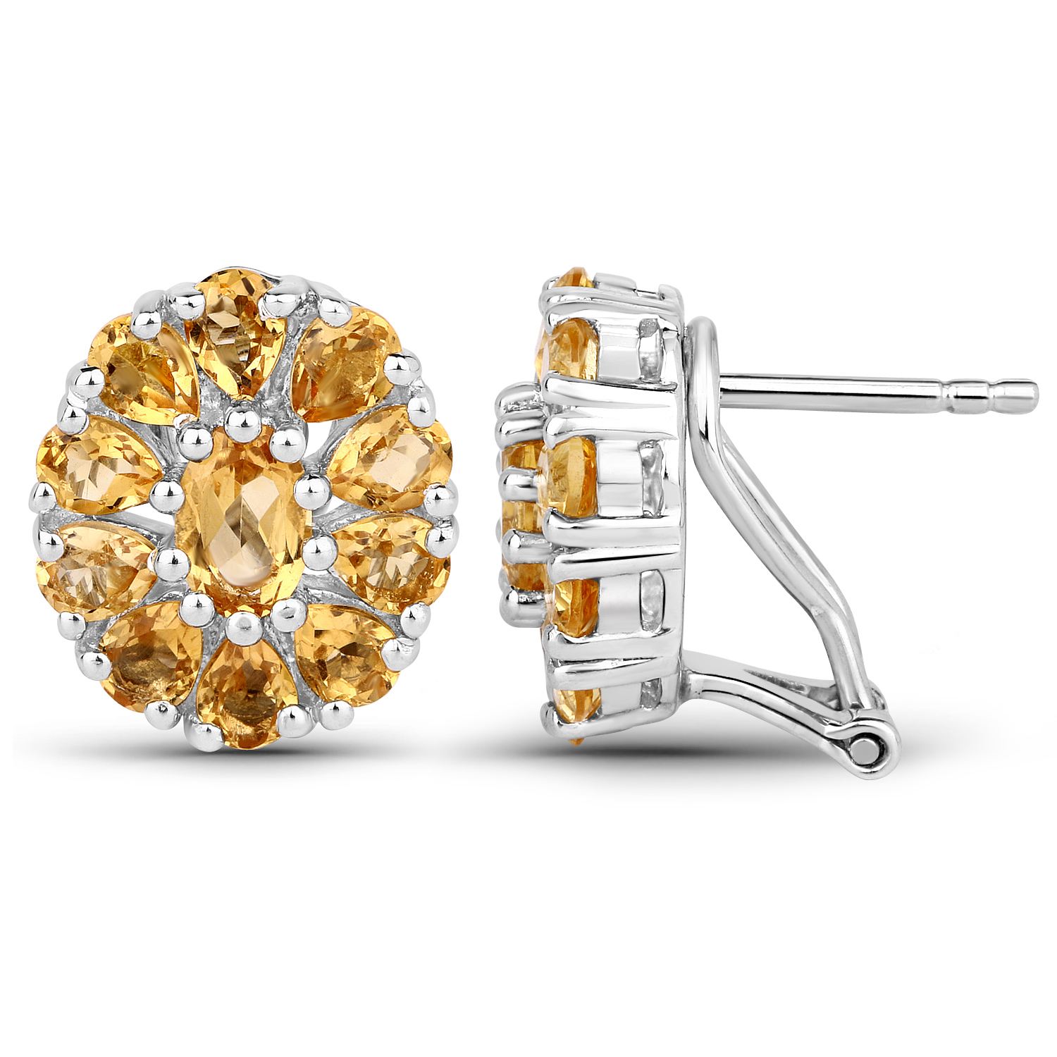 4.06 Carat Genuine Citrine .925 Sterling Silver Earrings