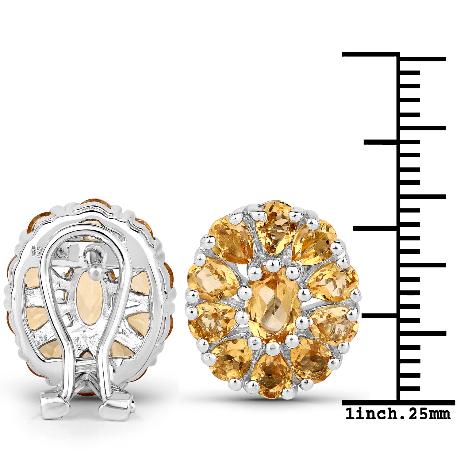 4.06 Carat Genuine Citrine .925 Sterling Silver Earrings