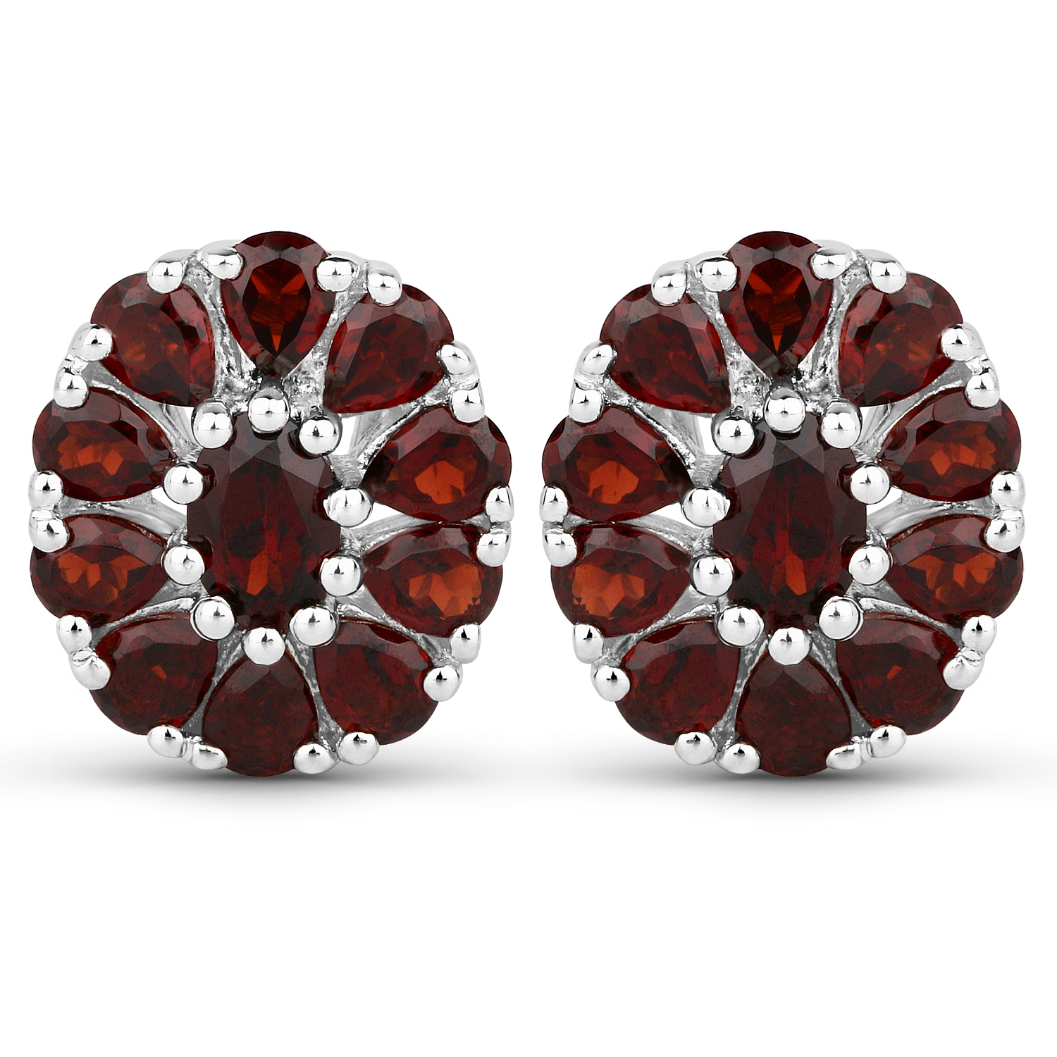 4.62 Carat Genuine Garnet .925 Sterling Silver Earrings