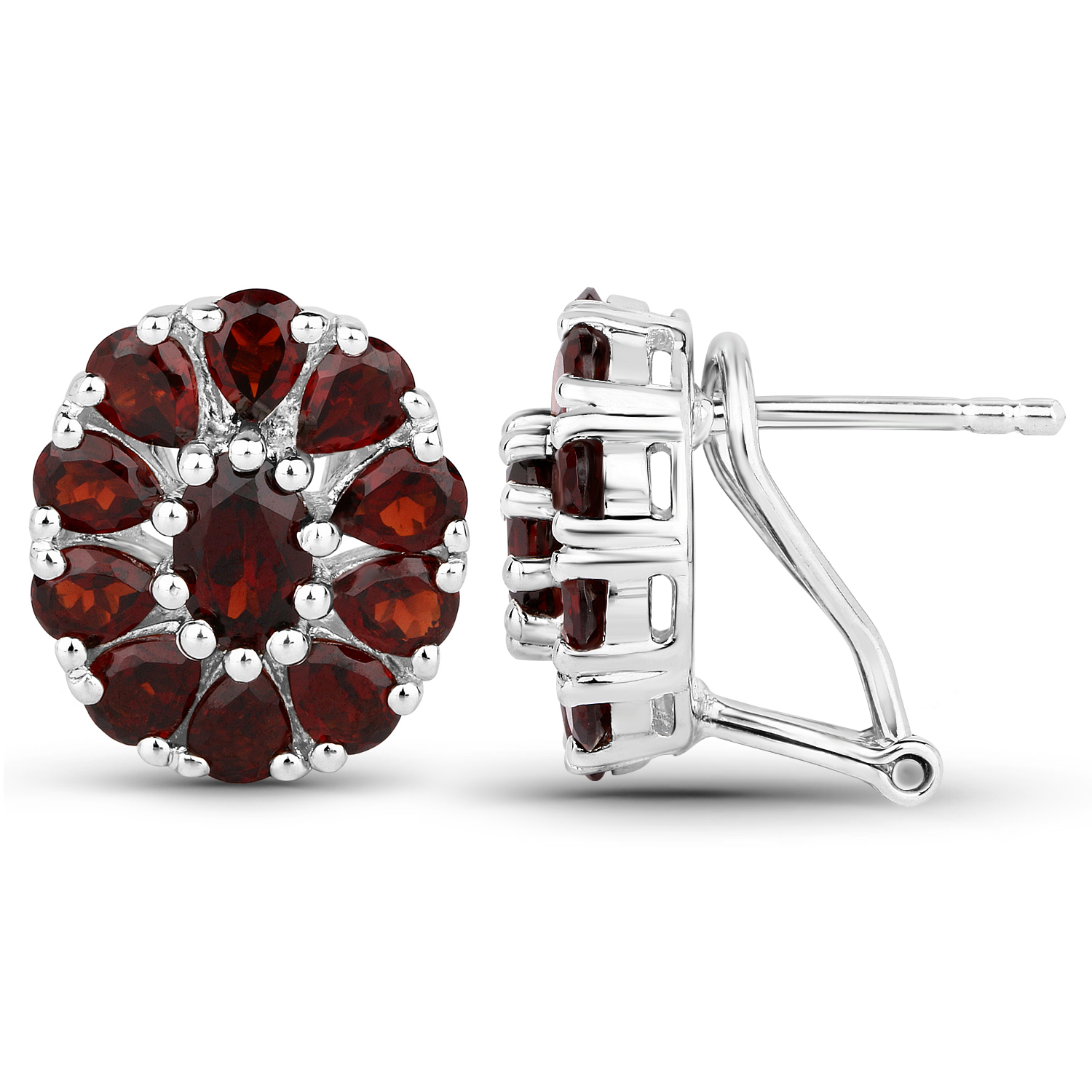 4.62 Carat Genuine Garnet .925 Sterling Silver Earrings