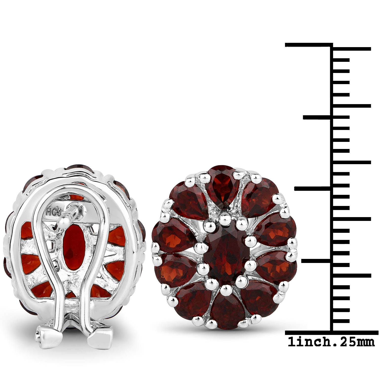 4.62 Carat Genuine Garnet .925 Sterling Silver Earrings