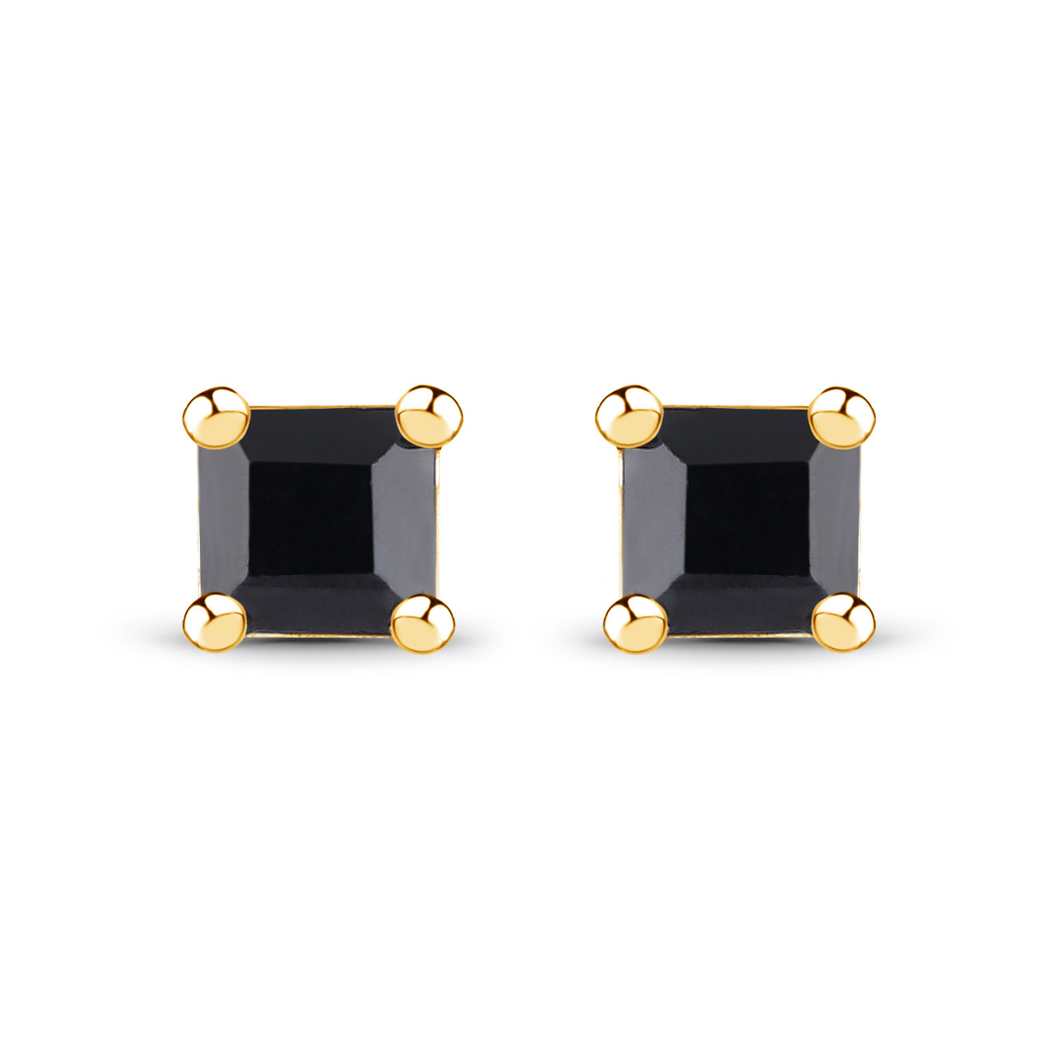 0.30 Carat Genuine Black Sapphire 925 Sterling Silver Earrings