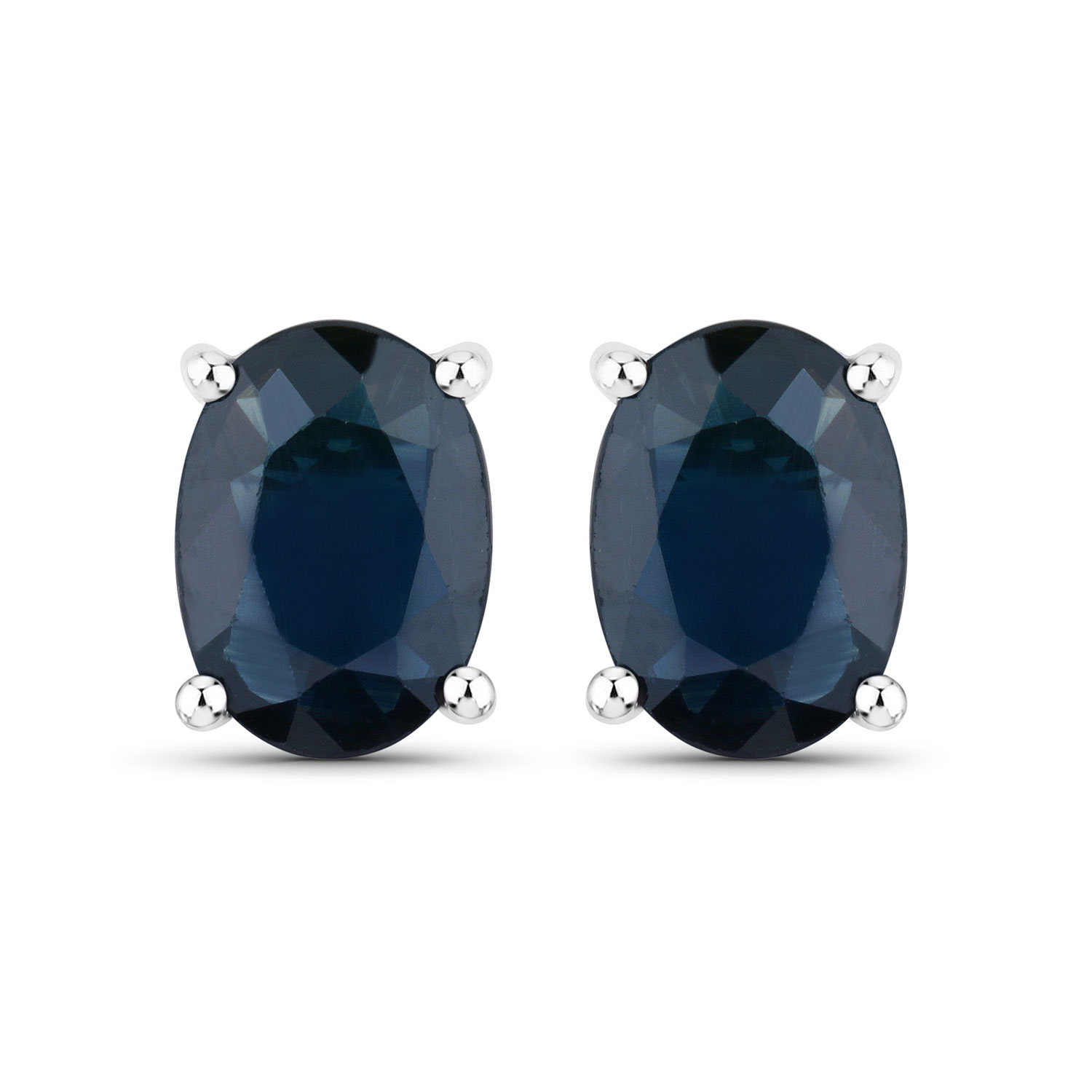1.90 Carat Genuine Blue Sapphire 10K White Gold Earrings