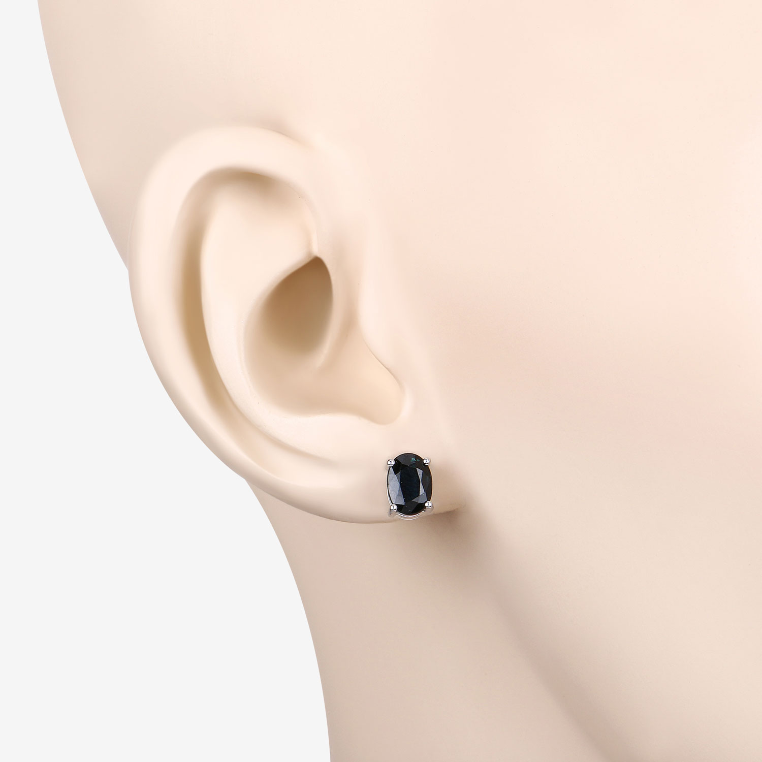 1.90 Carat Genuine Blue Sapphire 10K White Gold Earrings
