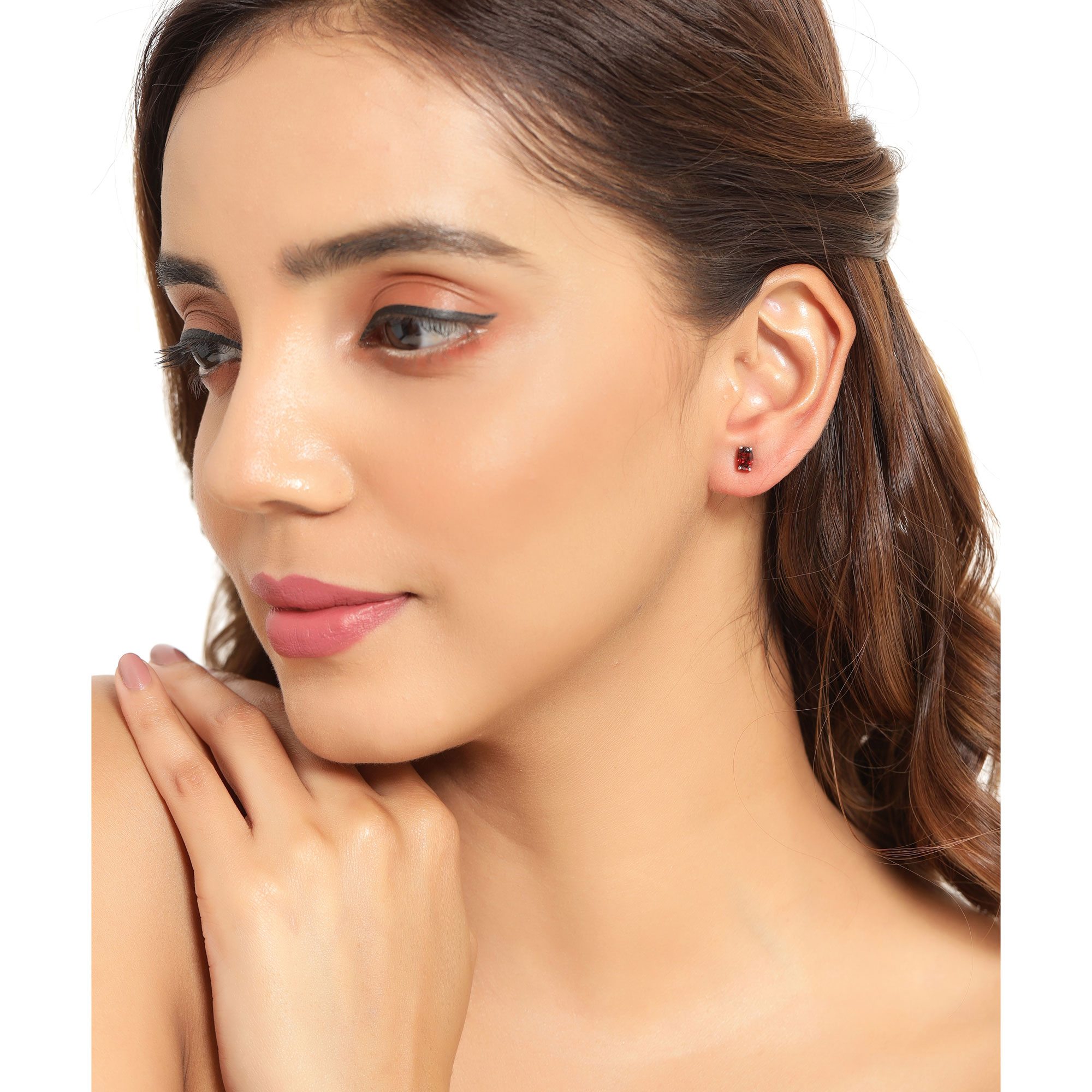 1.70 Carat Genuine Garnet .925 Sterling Silver Earrings