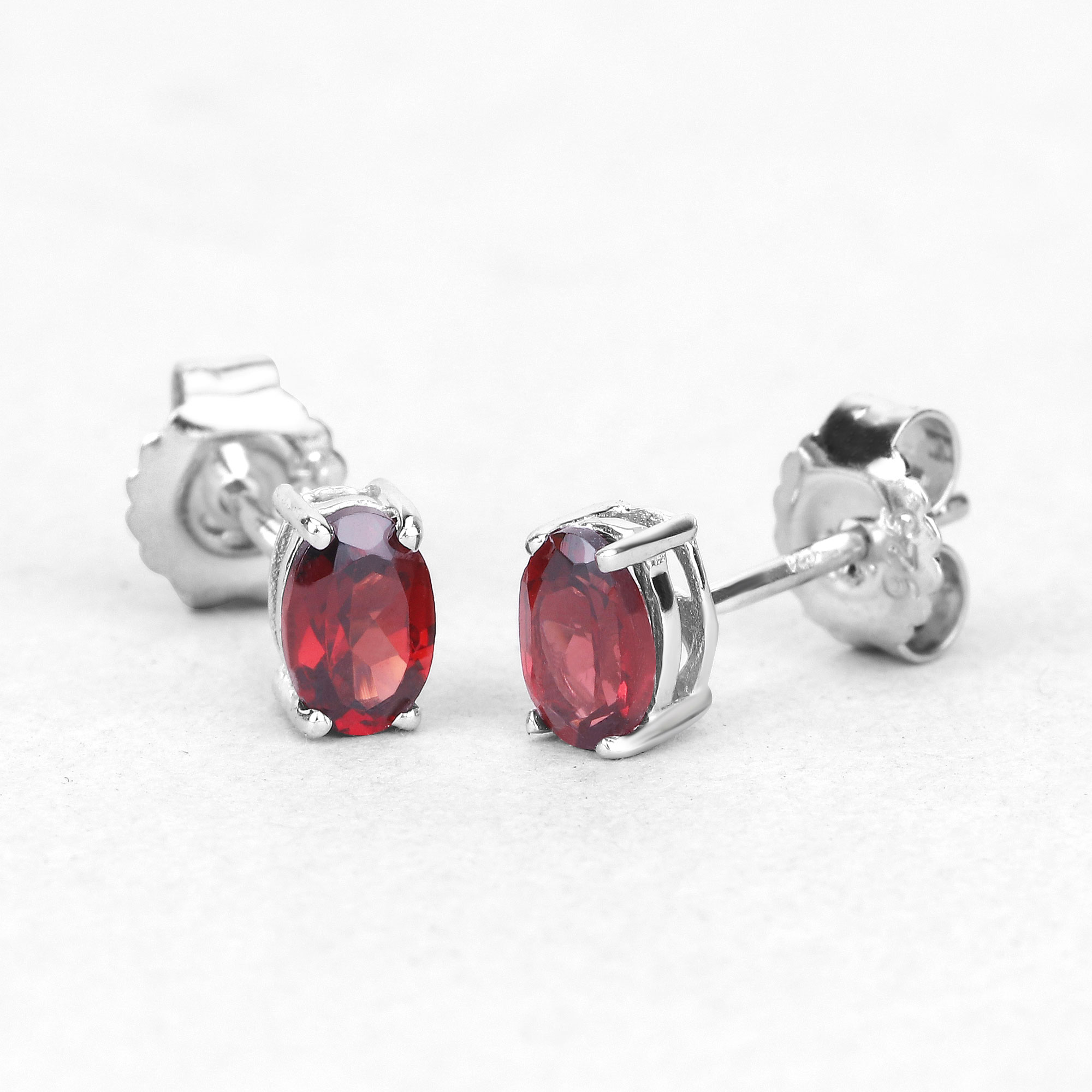 1.70 Carat Genuine Garnet .925 Sterling Silver Earrings