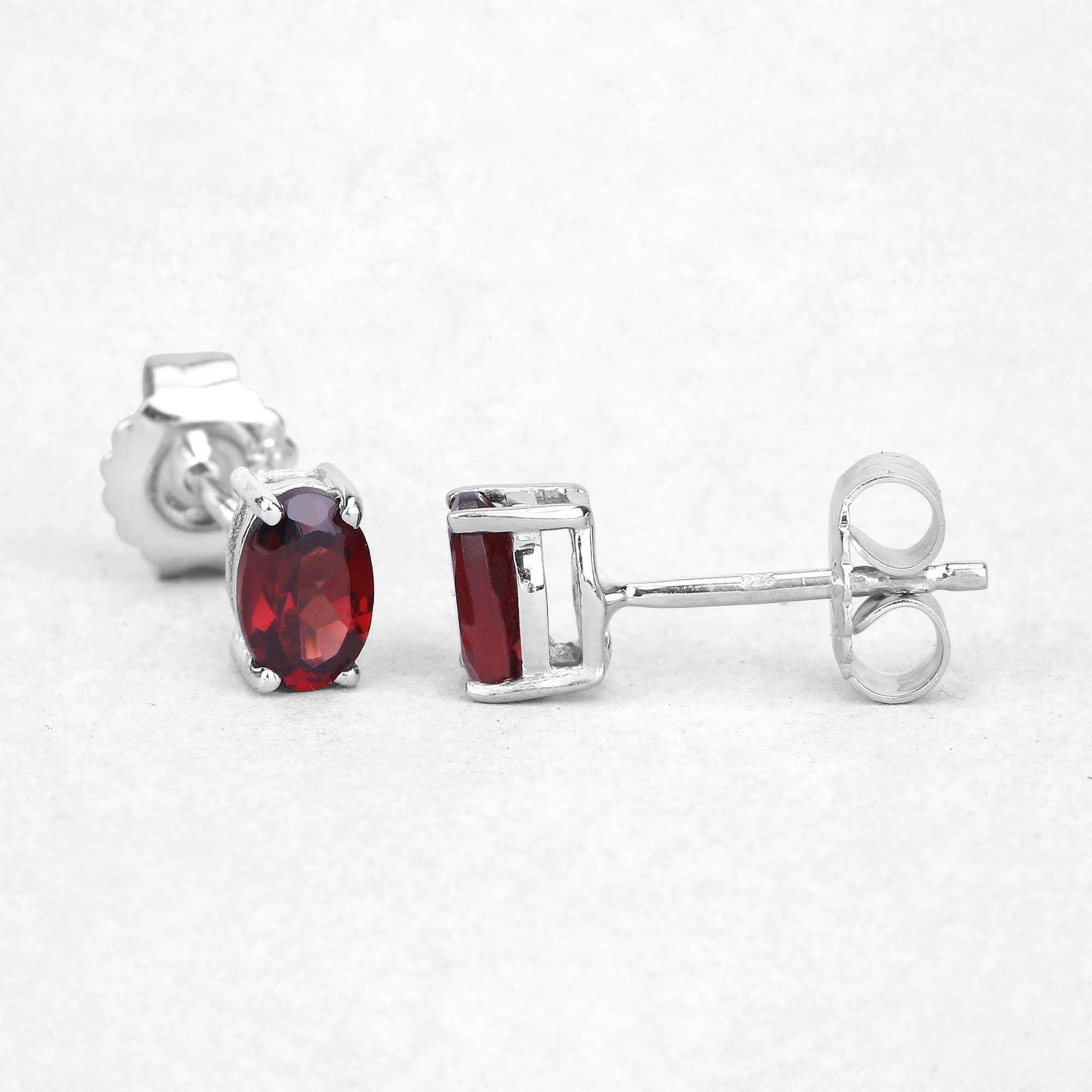 1.70 Carat Genuine Garnet .925 Sterling Silver Earrings