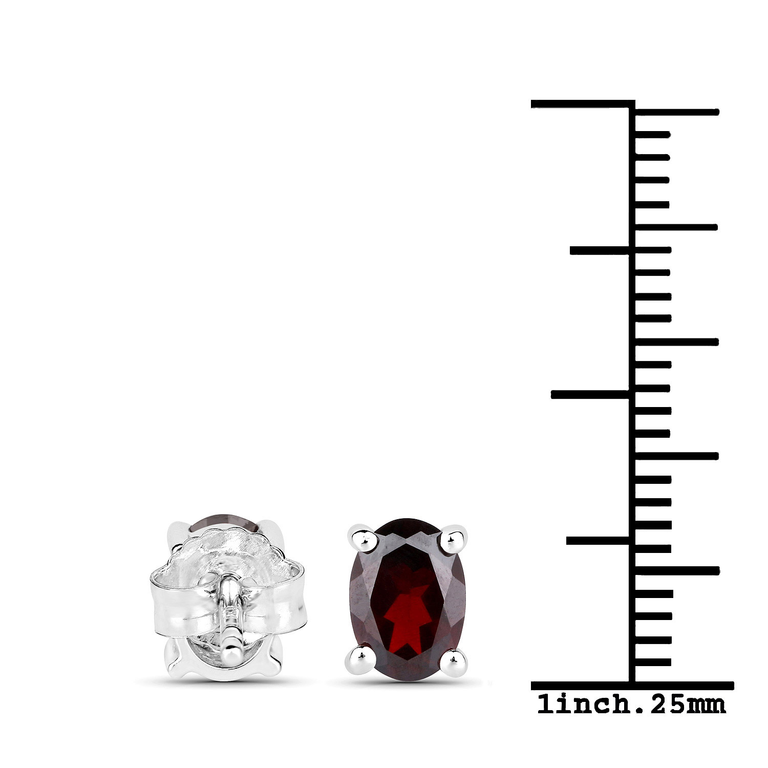 3.70 Carat Genuine Garnet .925 Sterling Silver Jewelry Set (Earrings, and Pendant w/ Chain)