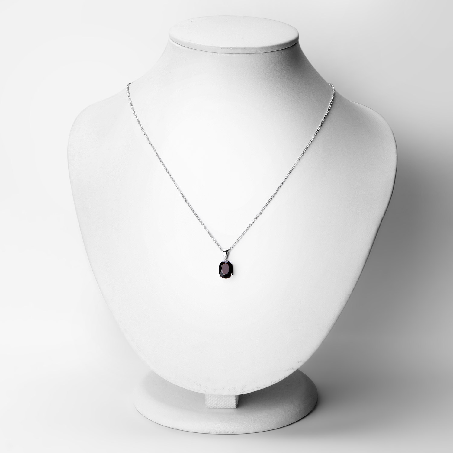 3.70 Carat Genuine Garnet .925 Sterling Silver Jewelry Set (Earrings, and Pendant w/ Chain)