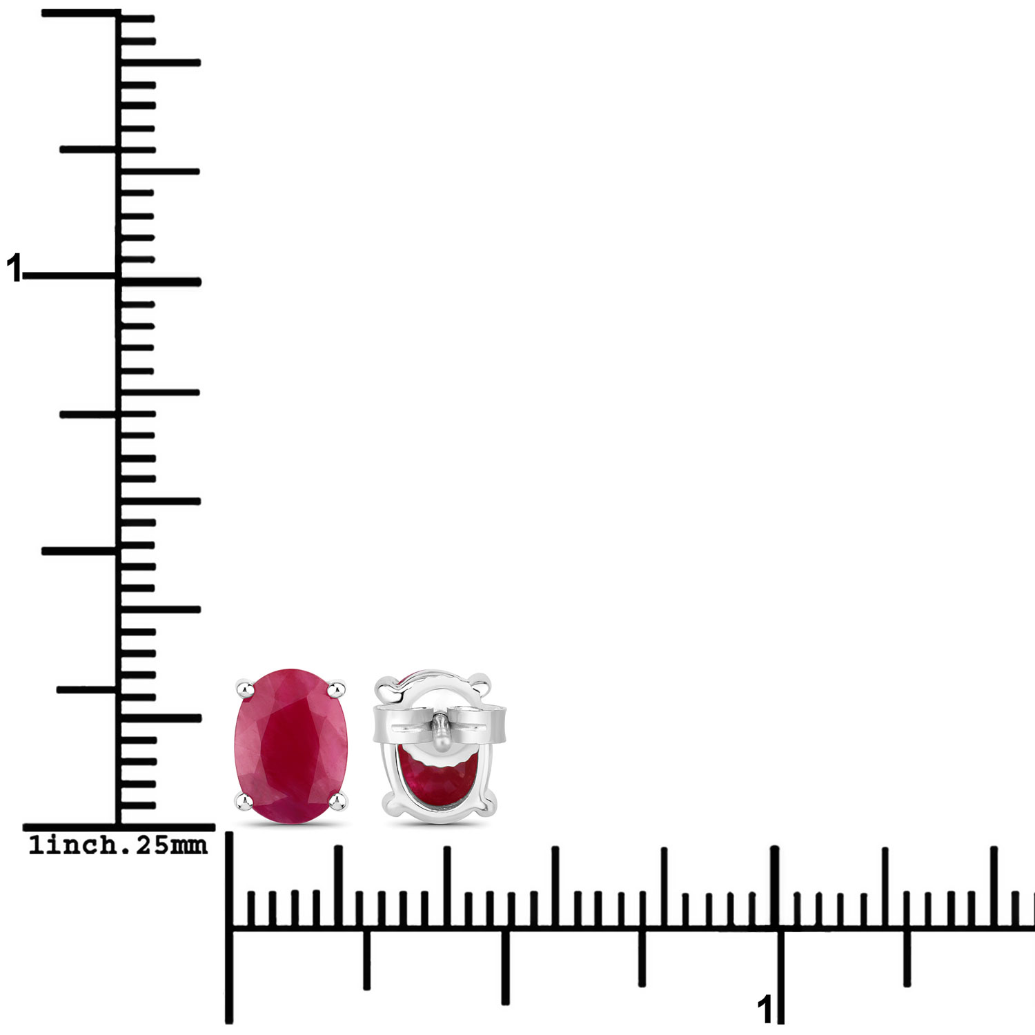 1.70 Carat Genuine Ruby 10K White Gold Earrings