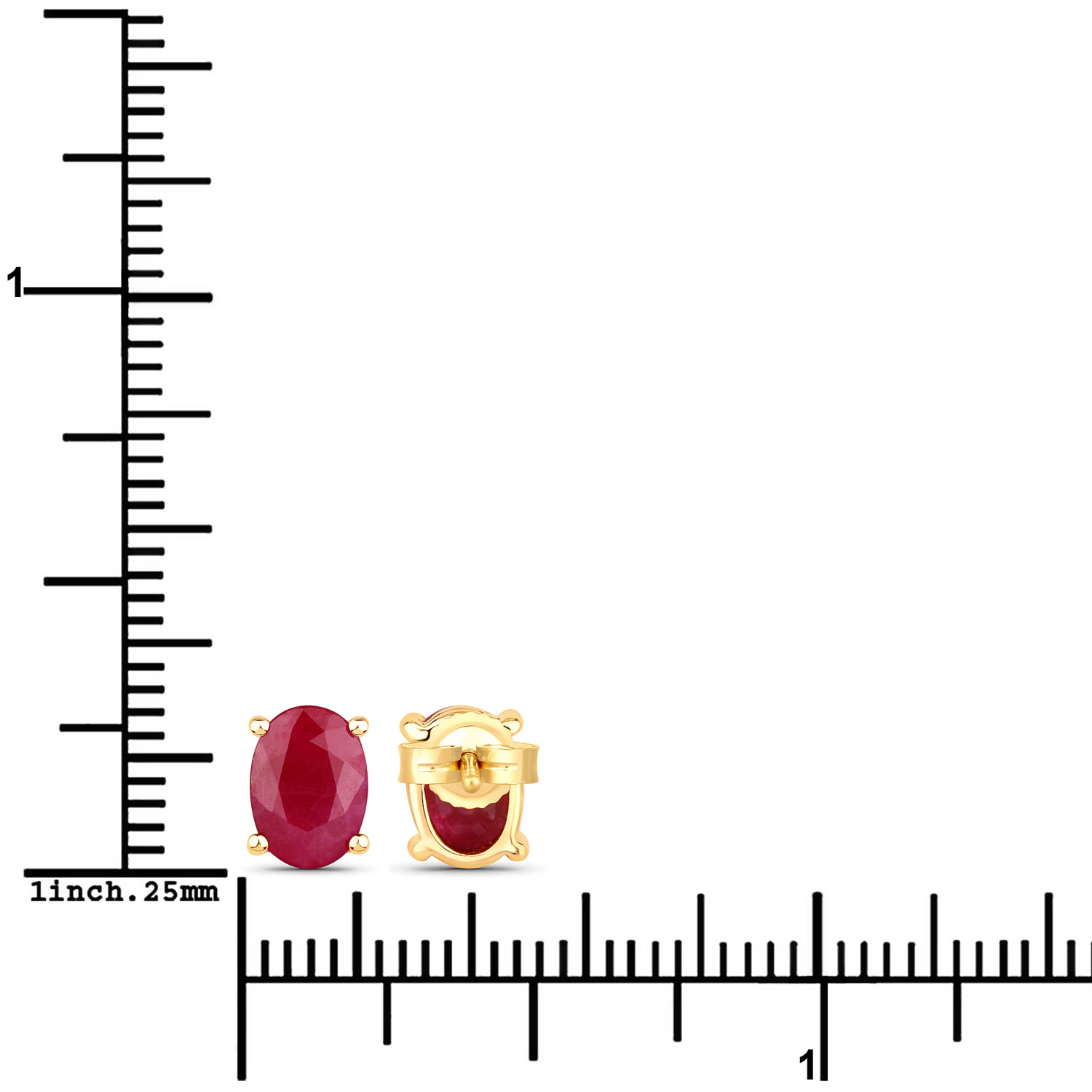 1.70 Carat Genuine Ruby 10K Yellow Gold Earrings