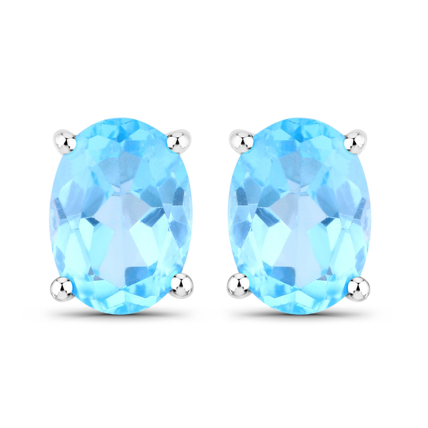 1.90 Carat Genuine Swiss Blue Topaz .925 Sterling Silver Earrings