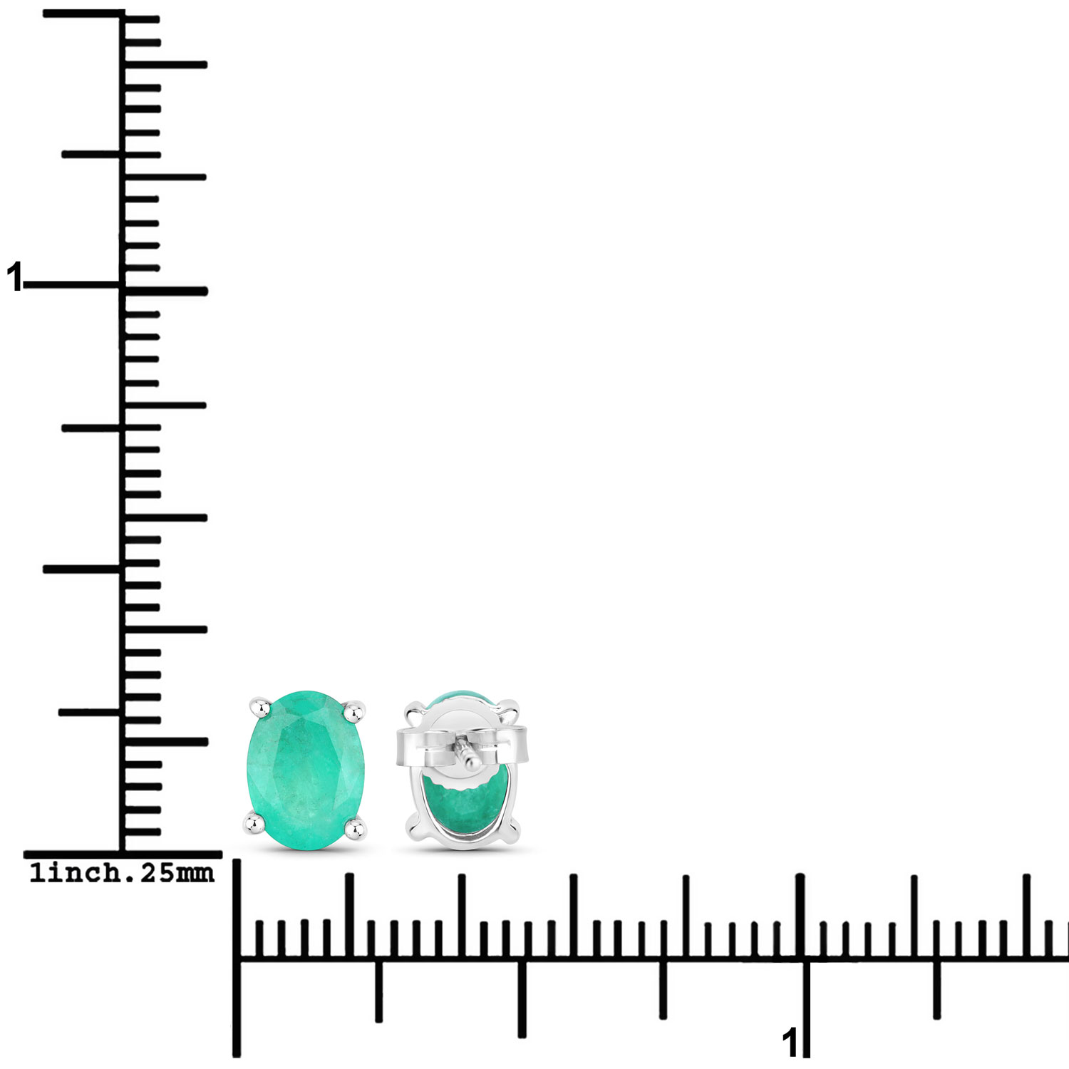 1.44 Carat Genuine Zambian Emerald 10K White Gold Earrings