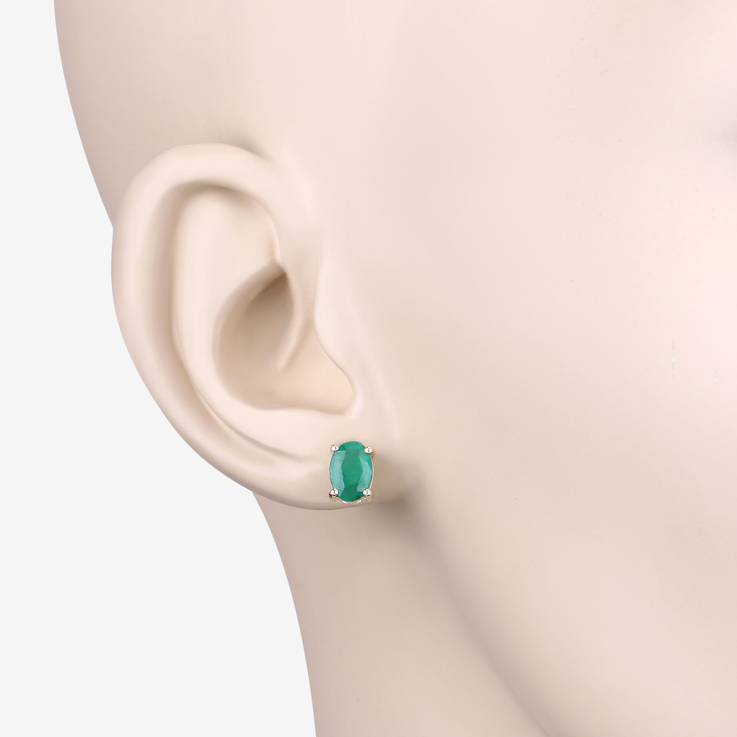 1.44 Carat Genuine Zambian Emerald 10K Yellow Gold Earrings