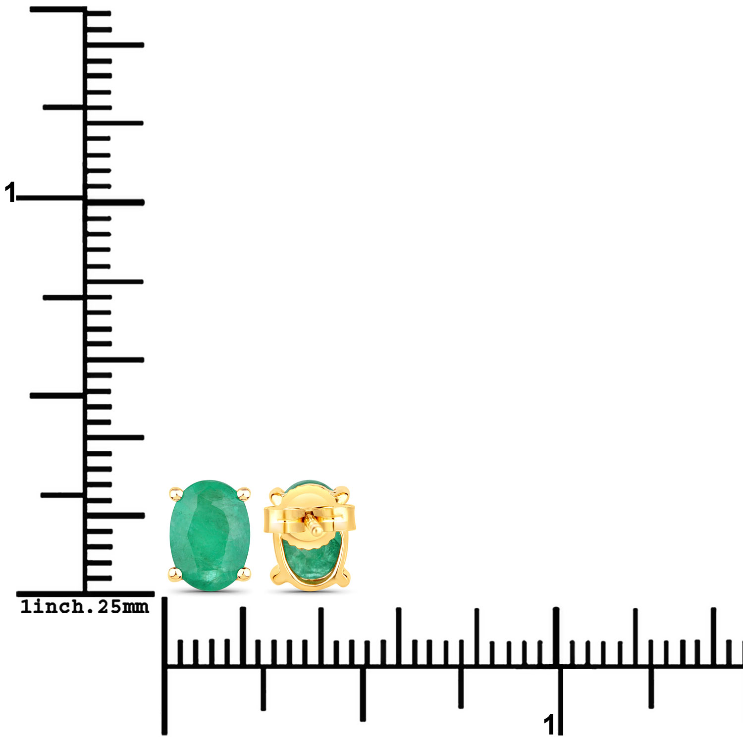 1.44 Carat Genuine Zambian Emerald 10K Yellow Gold Earrings