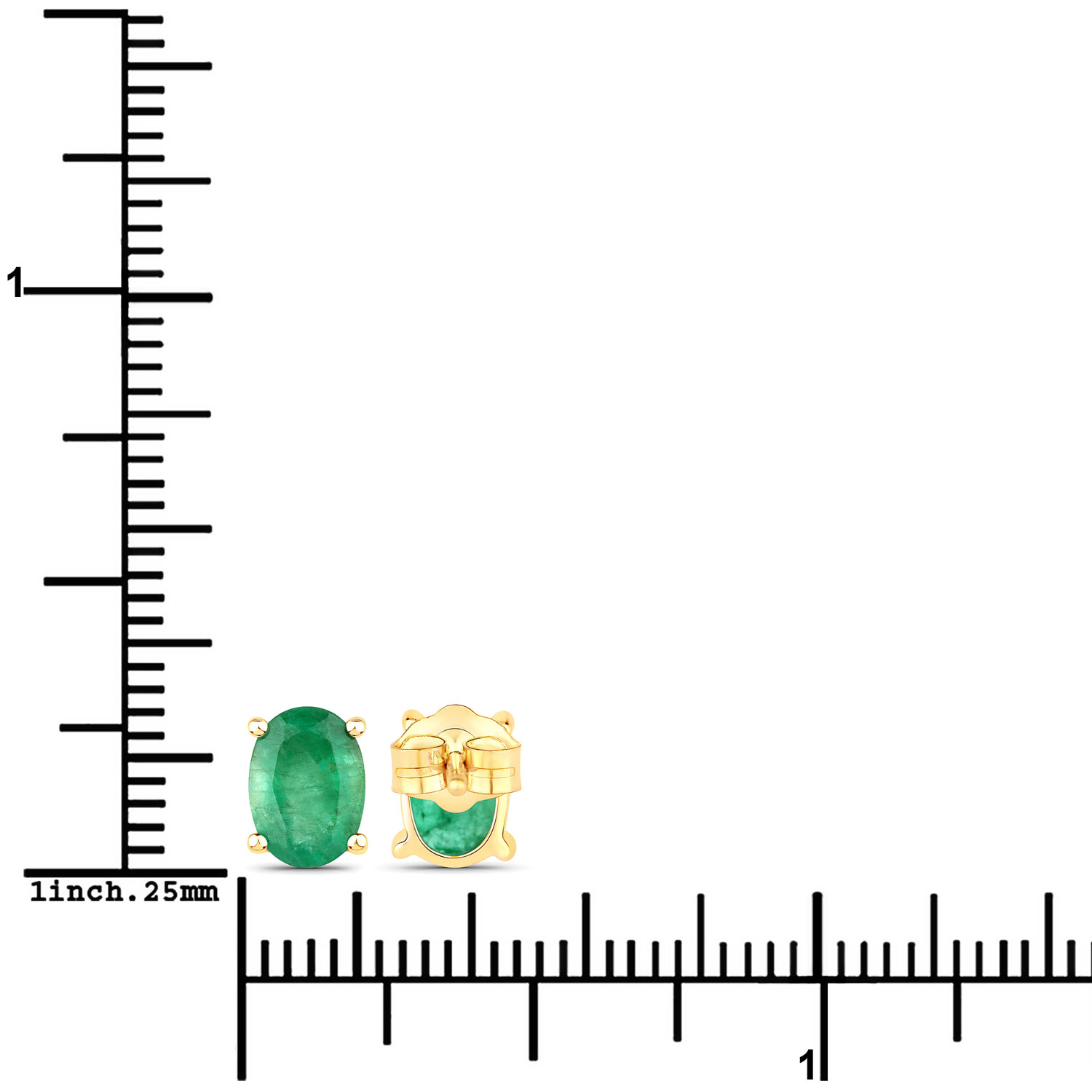 1.44 Carat Genuine Zambian Emerald 14K Yellow Gold Earrings