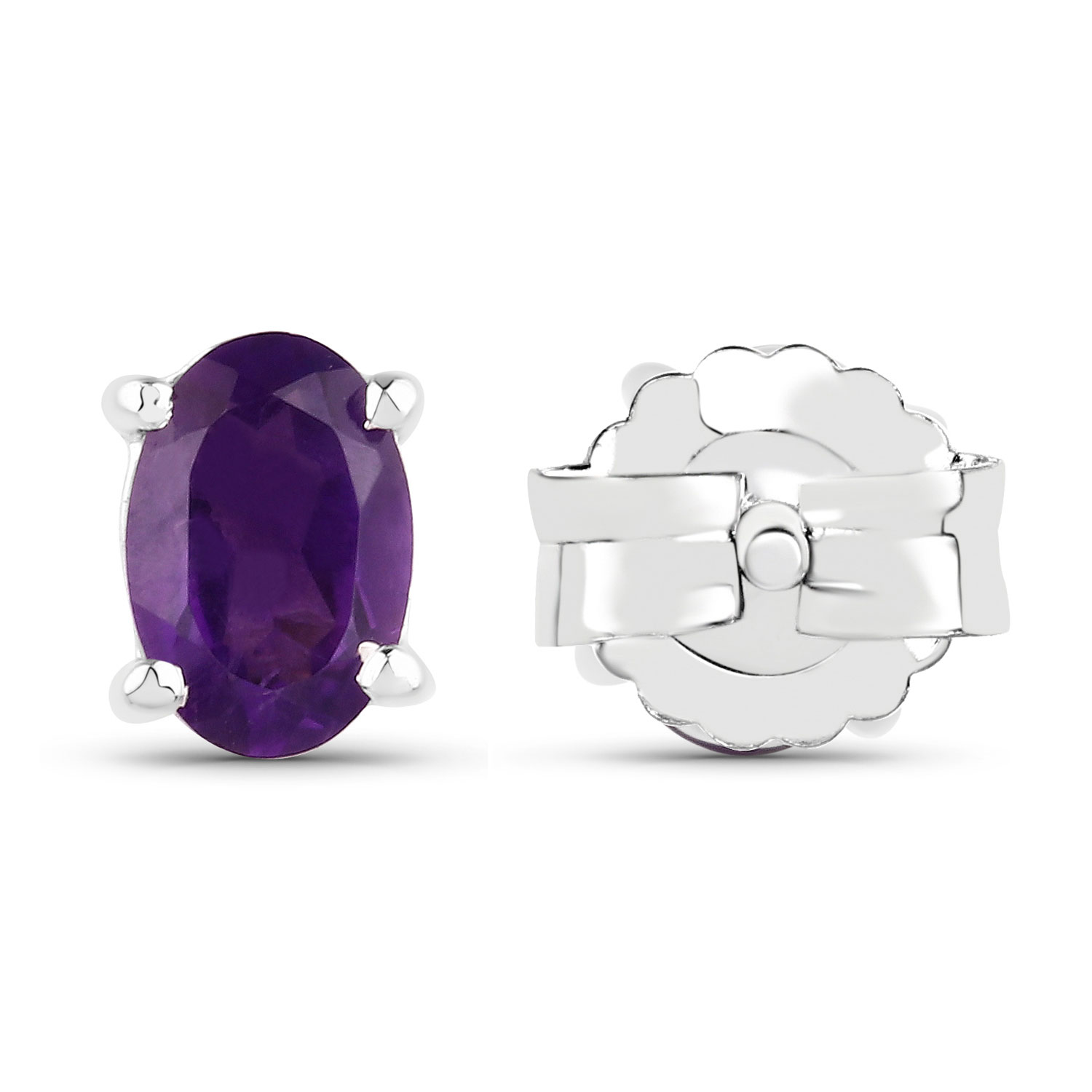 0.76 Carat Genuine Amethyst .925 Sterling Silver Earrings