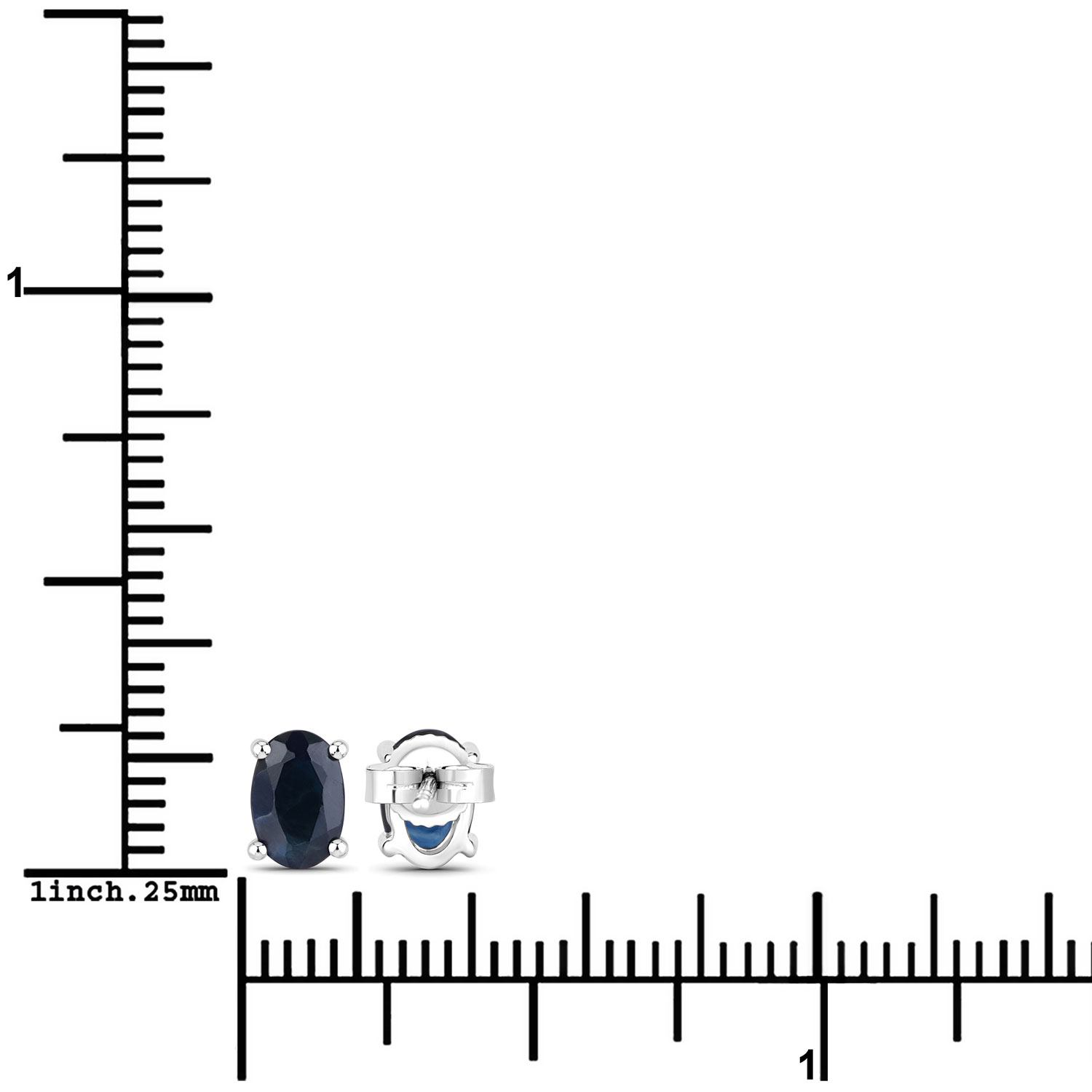 0.96 Carat Genuine Blue Sapphire 10K White Gold Earrings