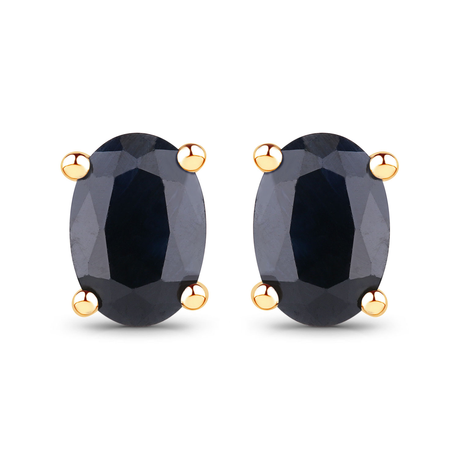 0.96 Carat Genuine Blue Sapphire 10K Yellow Gold Earrings
