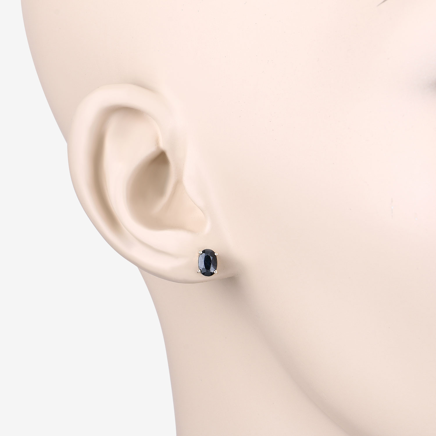 0.96 Carat Genuine Blue Sapphire 10K Yellow Gold Earrings