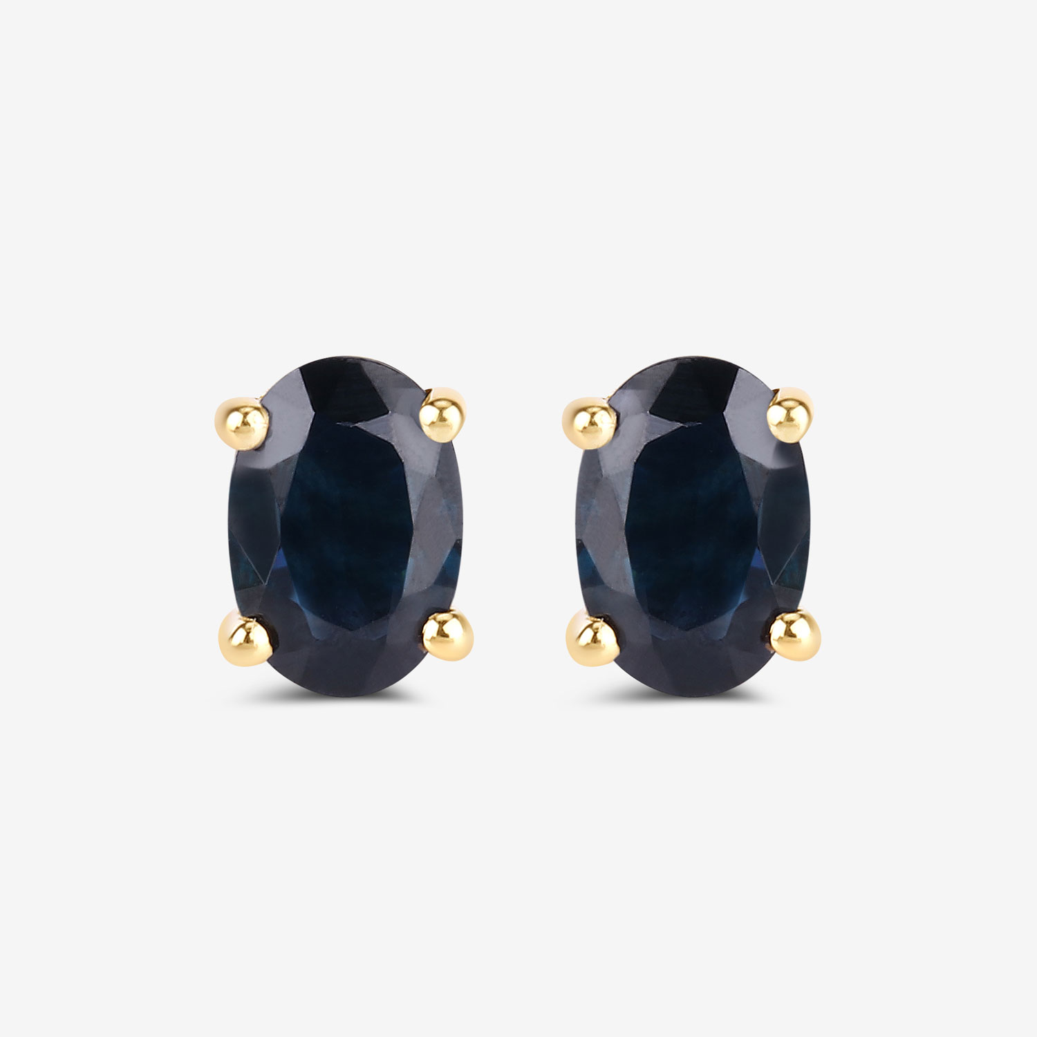 0.96 Carat Genuine Blue Sapphire 10K Yellow Gold Earrings