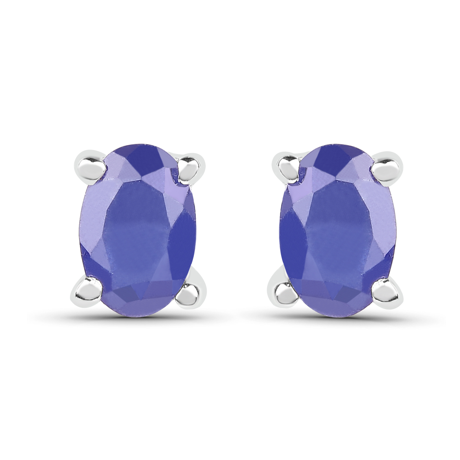 2.96 Carat Emerald, Glass Filled Ruby and Glass Filled Sapphire .925 Sterling Silver Earrings