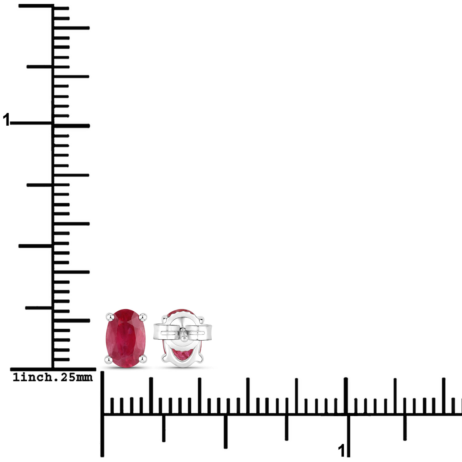 1.04 Carat Genuine Ruby 10K White Gold Earrings