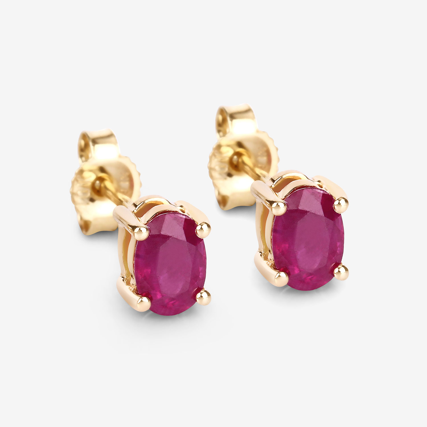 1.04 Carat Genuine Ruby 10K Yellow Gold Earrings