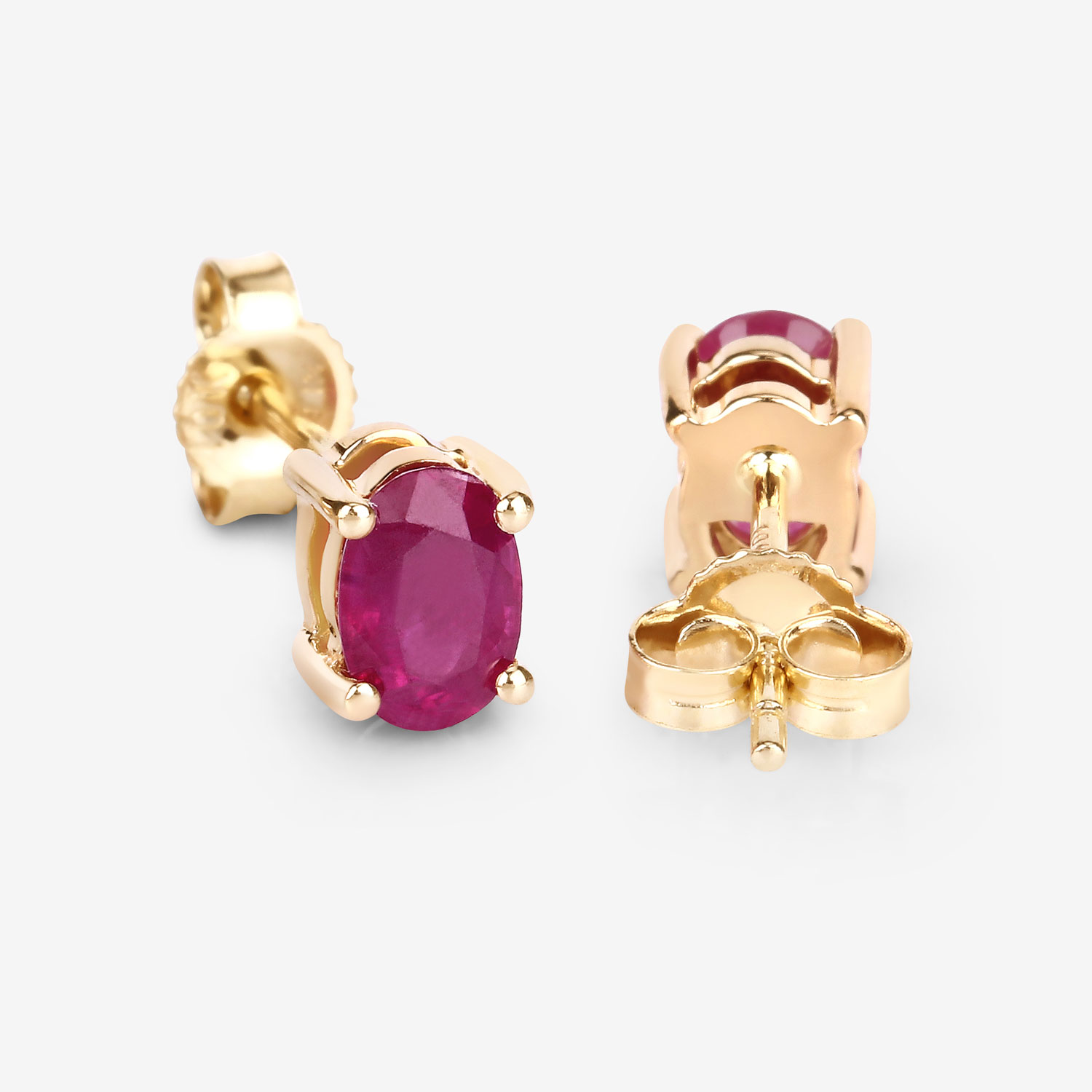 1.04 Carat Genuine Ruby 10K Yellow Gold Earrings