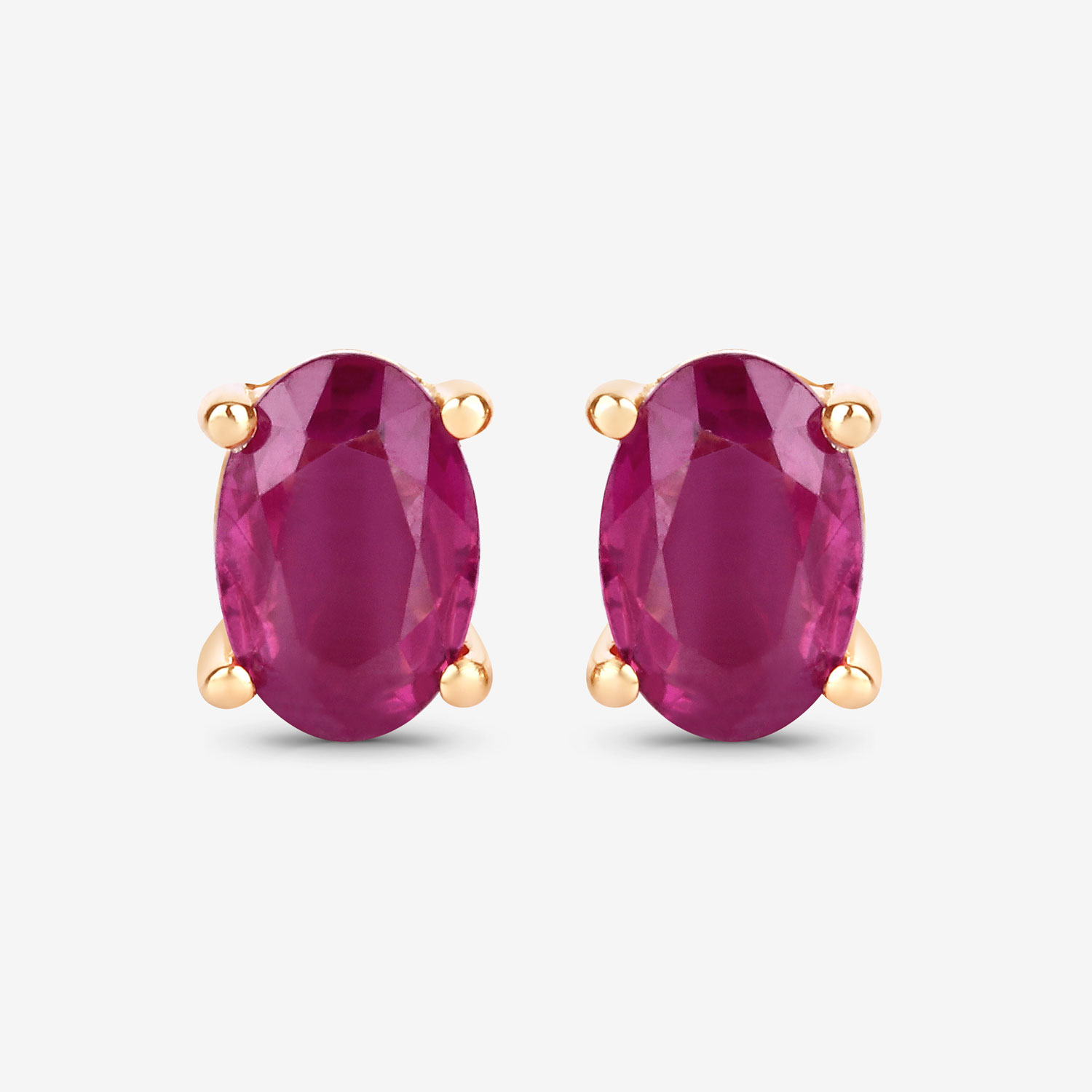 1.04 Carat Genuine Ruby 10K Yellow Gold Earrings