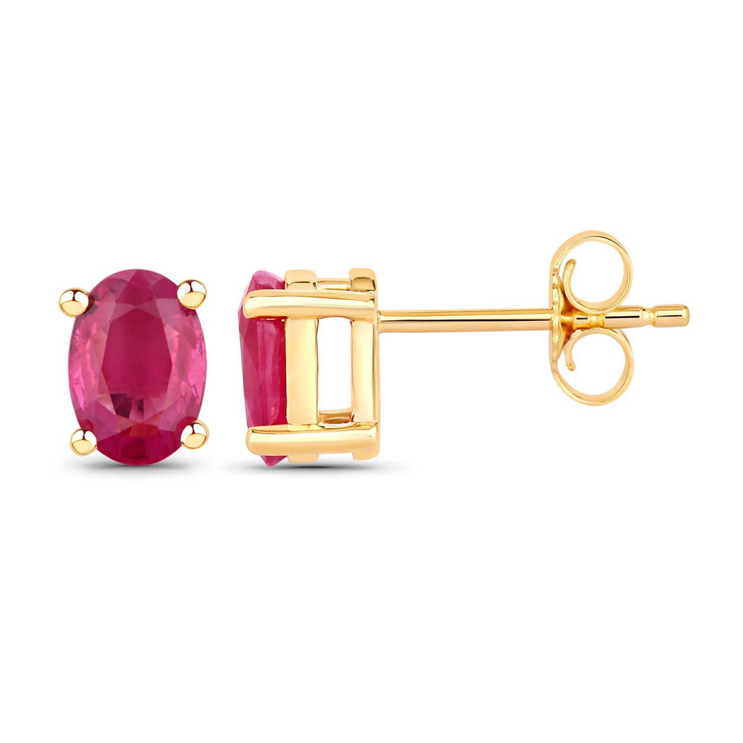 1.04 Carat Genuine Ruby 10K Yellow Gold Earrings