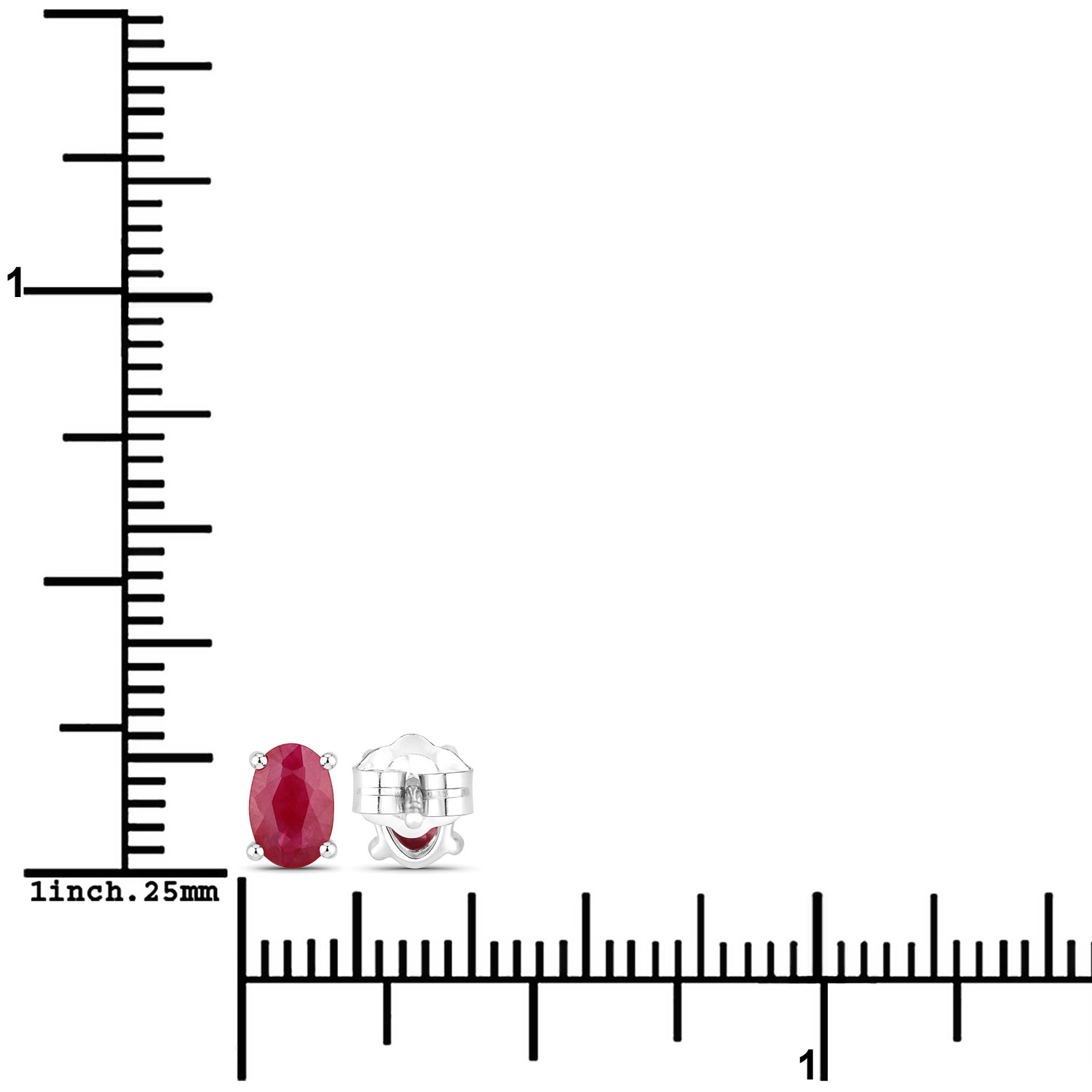 1.04 Carat Genuine Ruby 14K White Gold Earrings