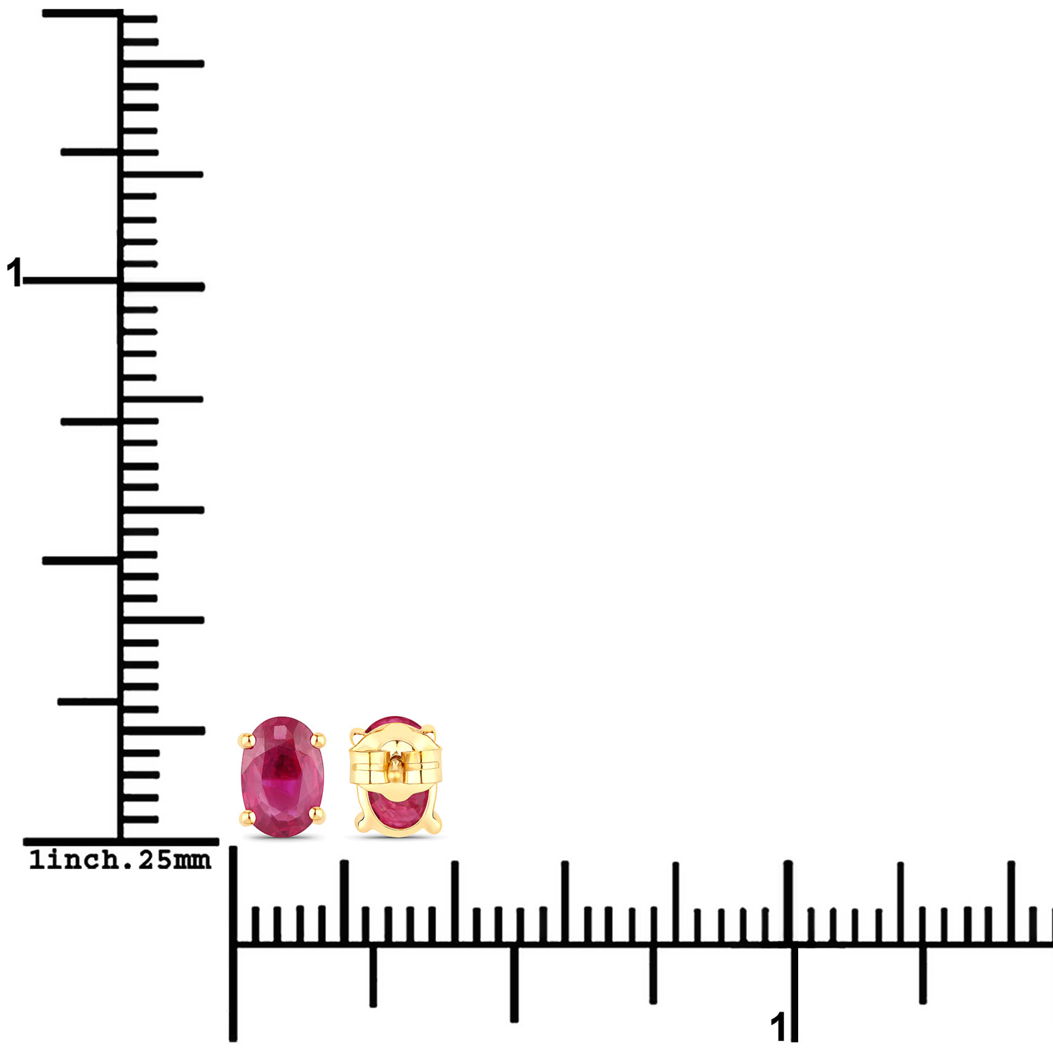 1.04 Carat Genuine Ruby 14K Yellow Gold Earrings