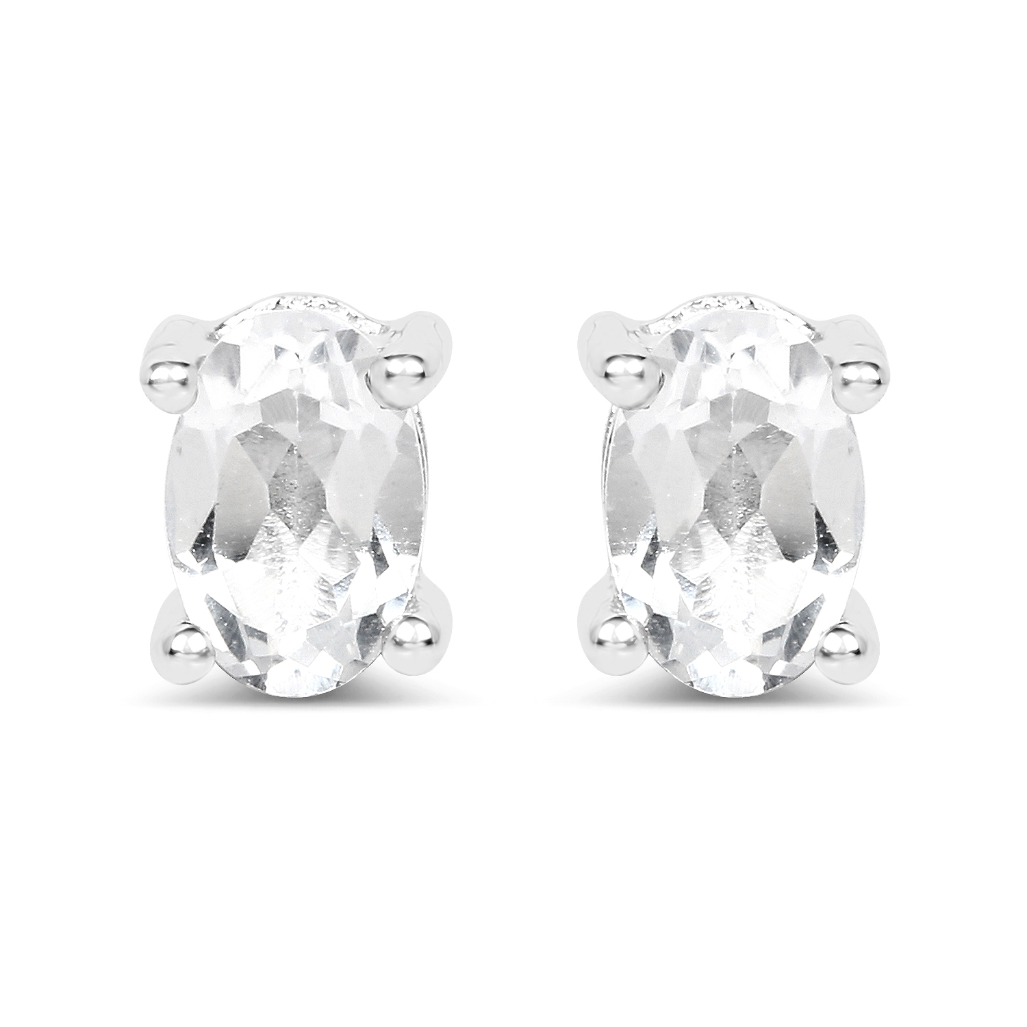 1.10 Carat Genuine White Topaz .925 Sterling Silver Earrings