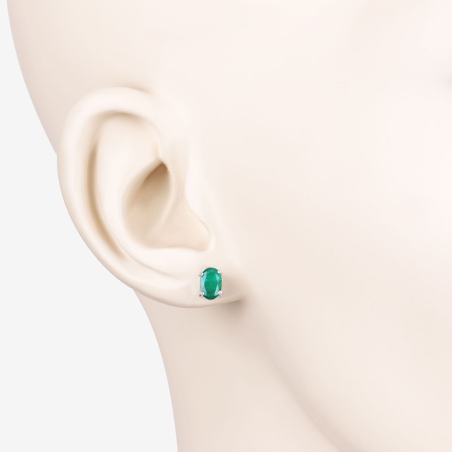 0.88 Carat Genuine Zambian Emerald 10K White Gold Earrings