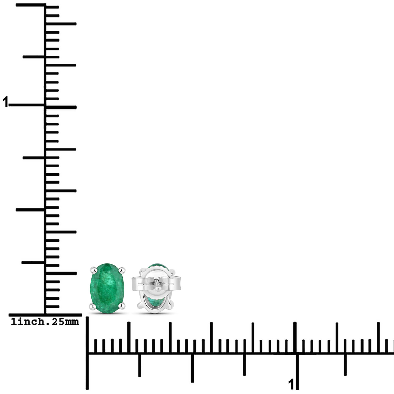 0.88 Carat Genuine Zambian Emerald 10K White Gold Earrings