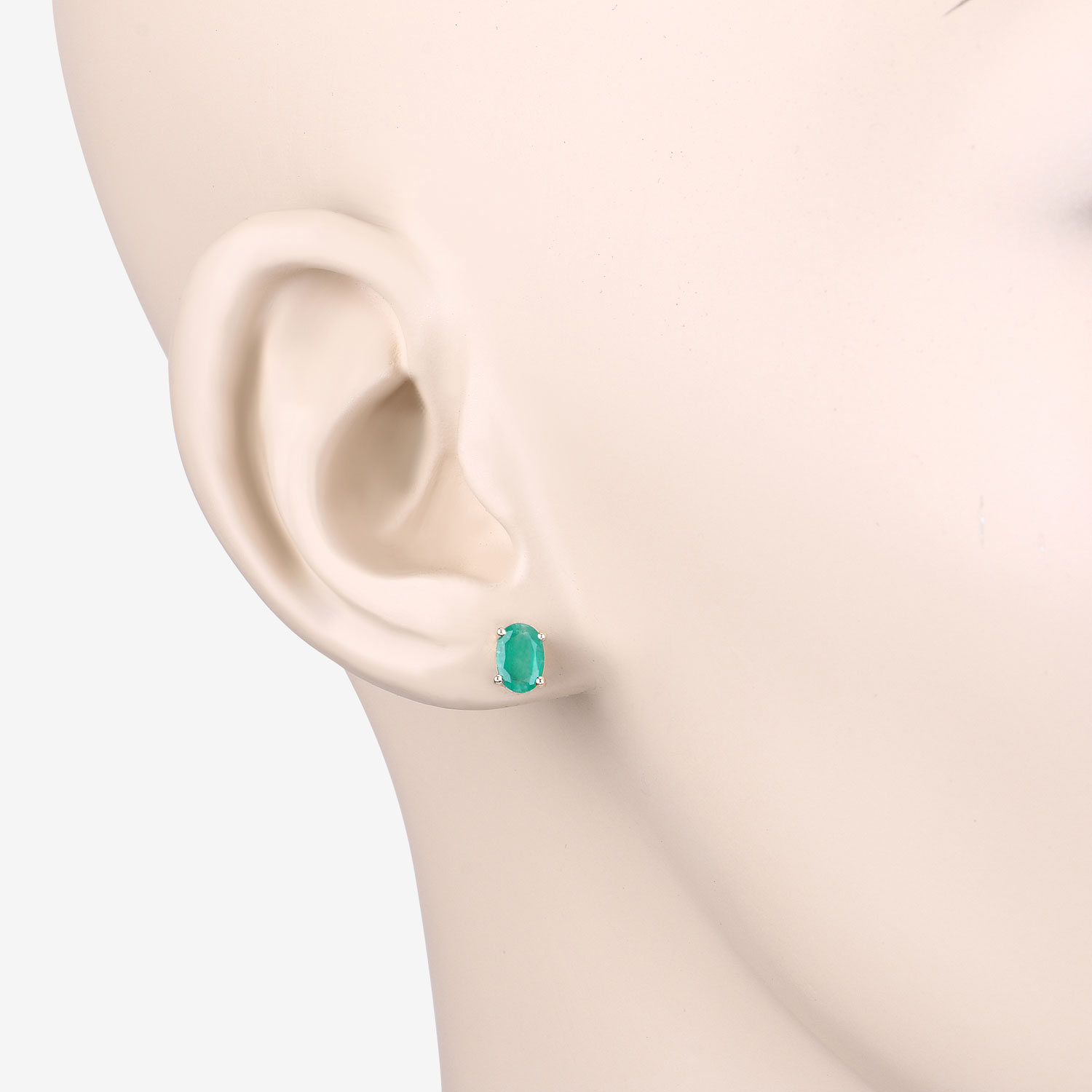 0.88 Carat Genuine Zambian Emerald 10K Yellow Gold Earrings