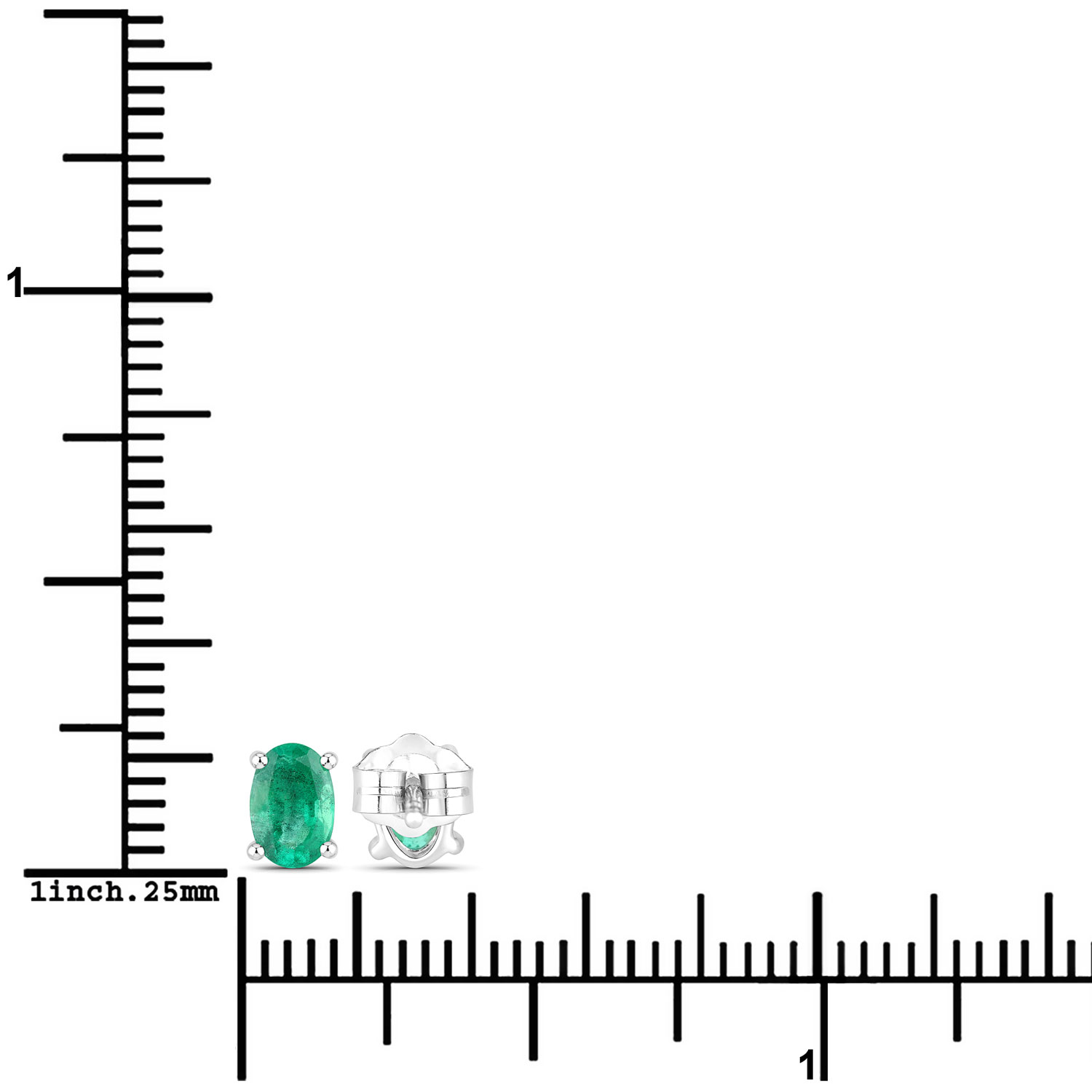 0.88 Carat Genuine Zambian Emerald 14K White Gold Earrings