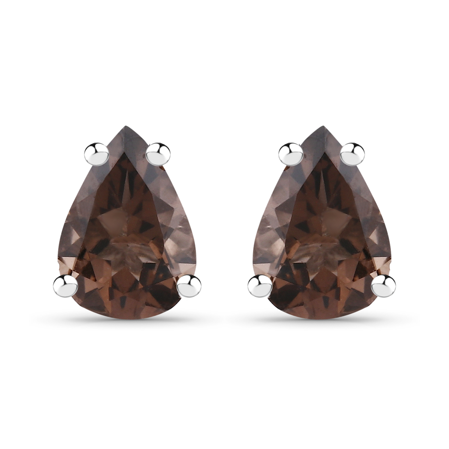 1.40 Carat Genuine Smoky Quartz .925 Sterling Silver Earrings