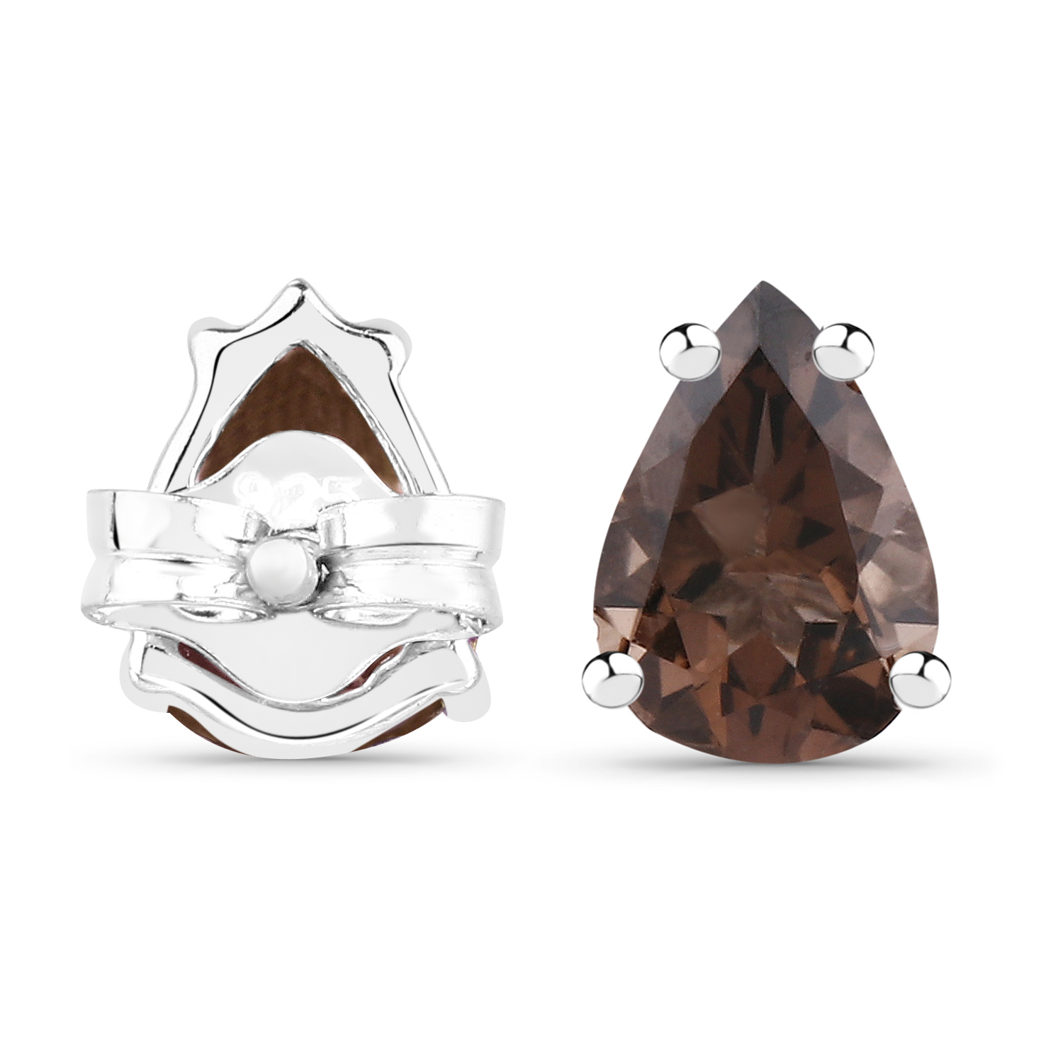 1.40 Carat Genuine Smoky Quartz .925 Sterling Silver Earrings