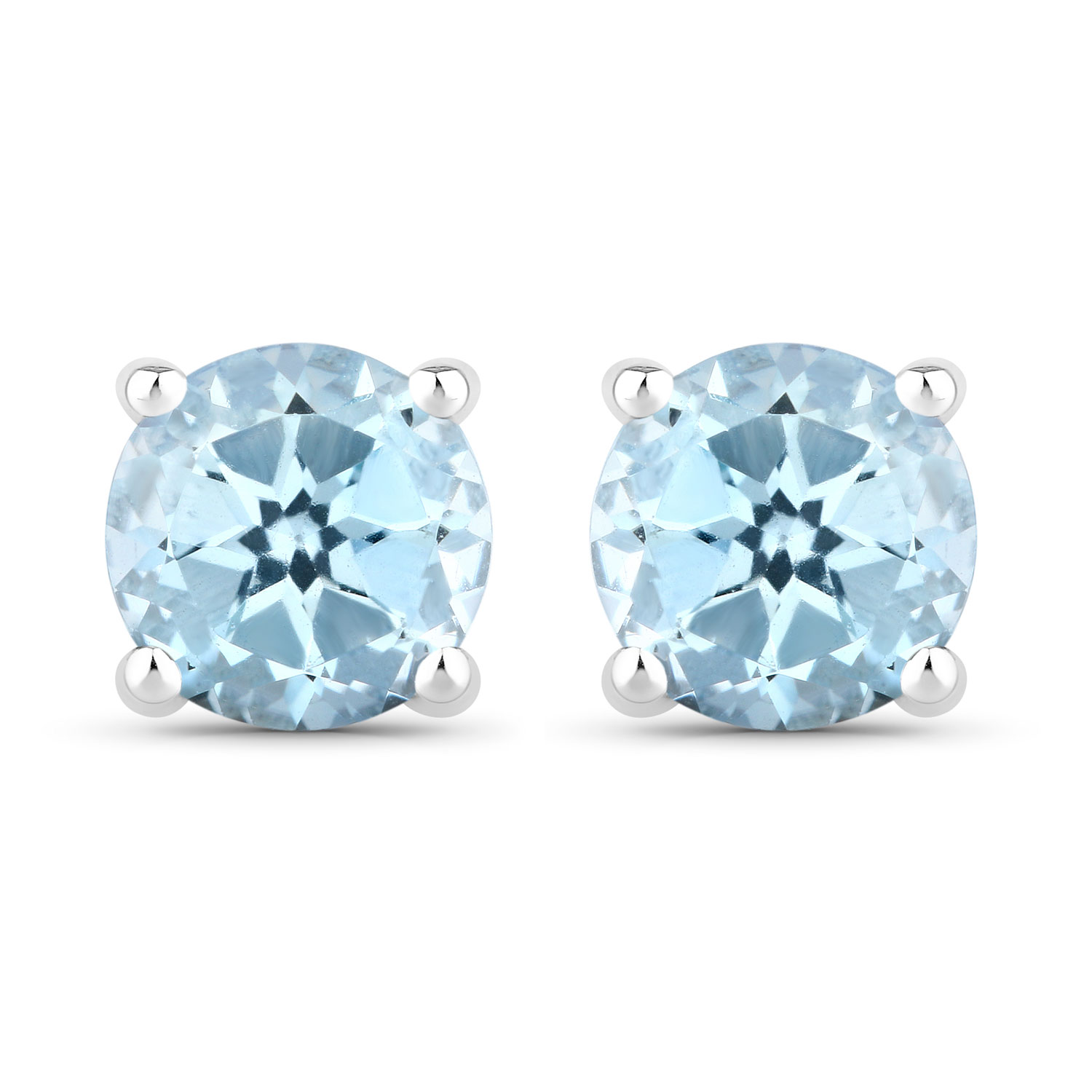 1.20 Carat Genuine Blue Topaz .925 Sterling Silver Earrings