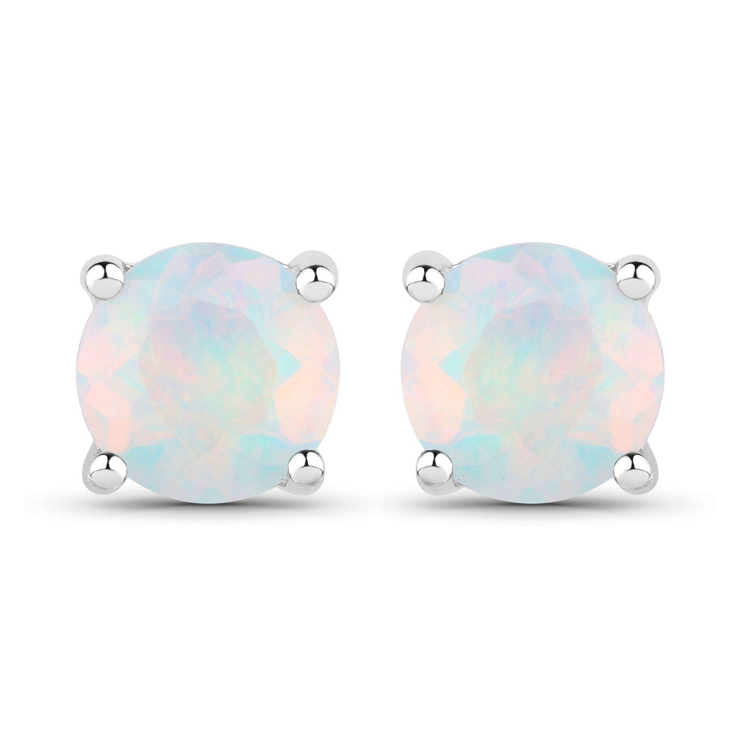 0.54 Carat Ethiopian Opal .925 Sterling Silver Earrings