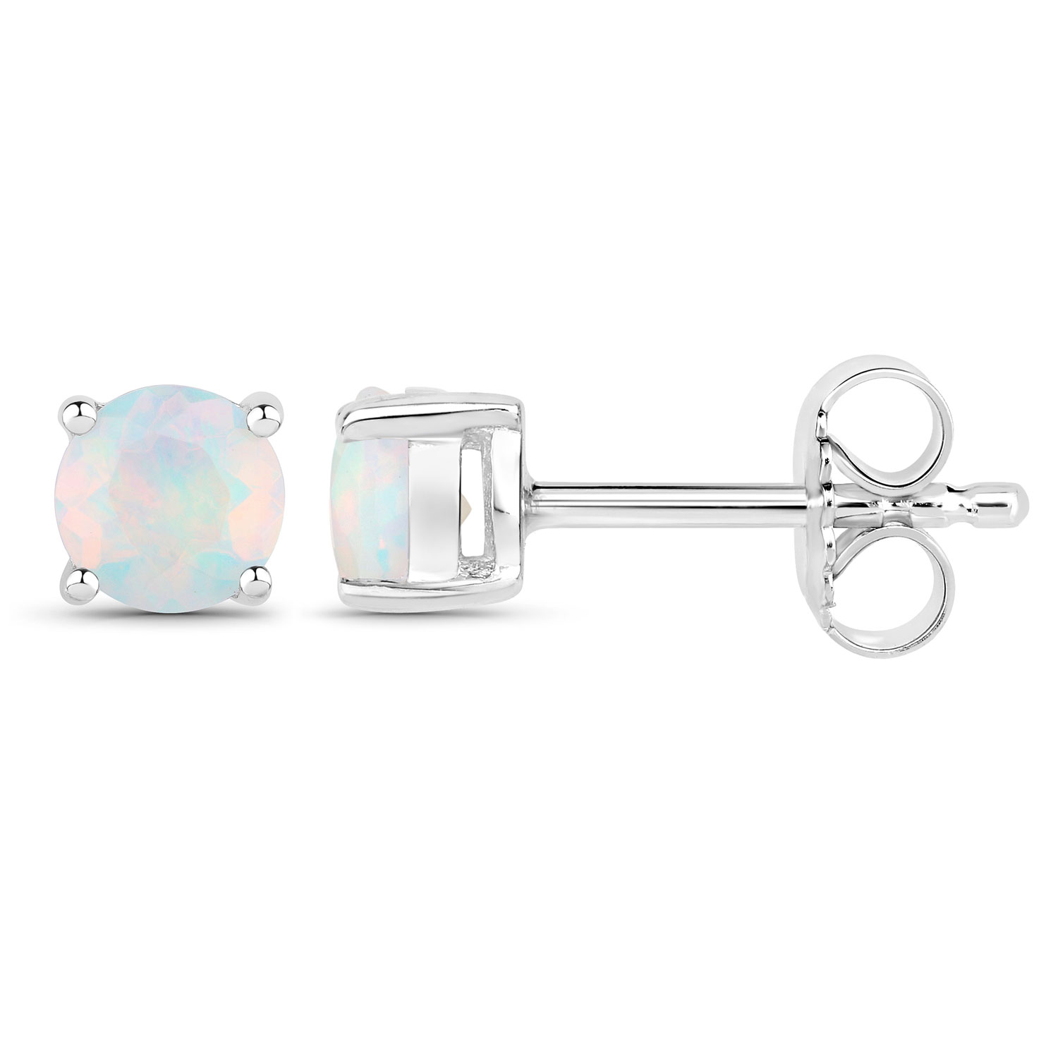 0.54 Carat Ethiopian Opal .925 Sterling Silver Earrings